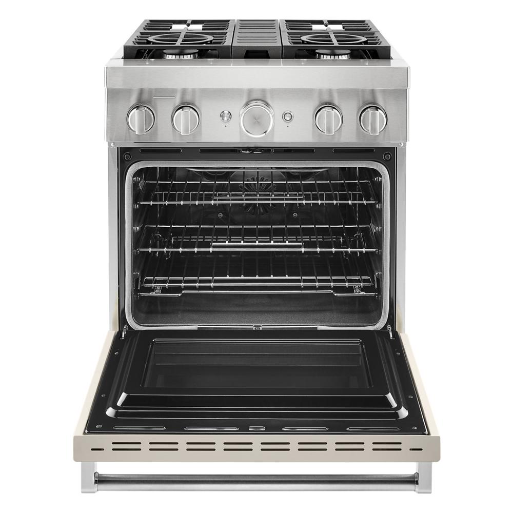 KitchenAid 30-in Deep recessed 4 burners Convection Oven Freestanding Dual Fuel Range ( Milkshake )