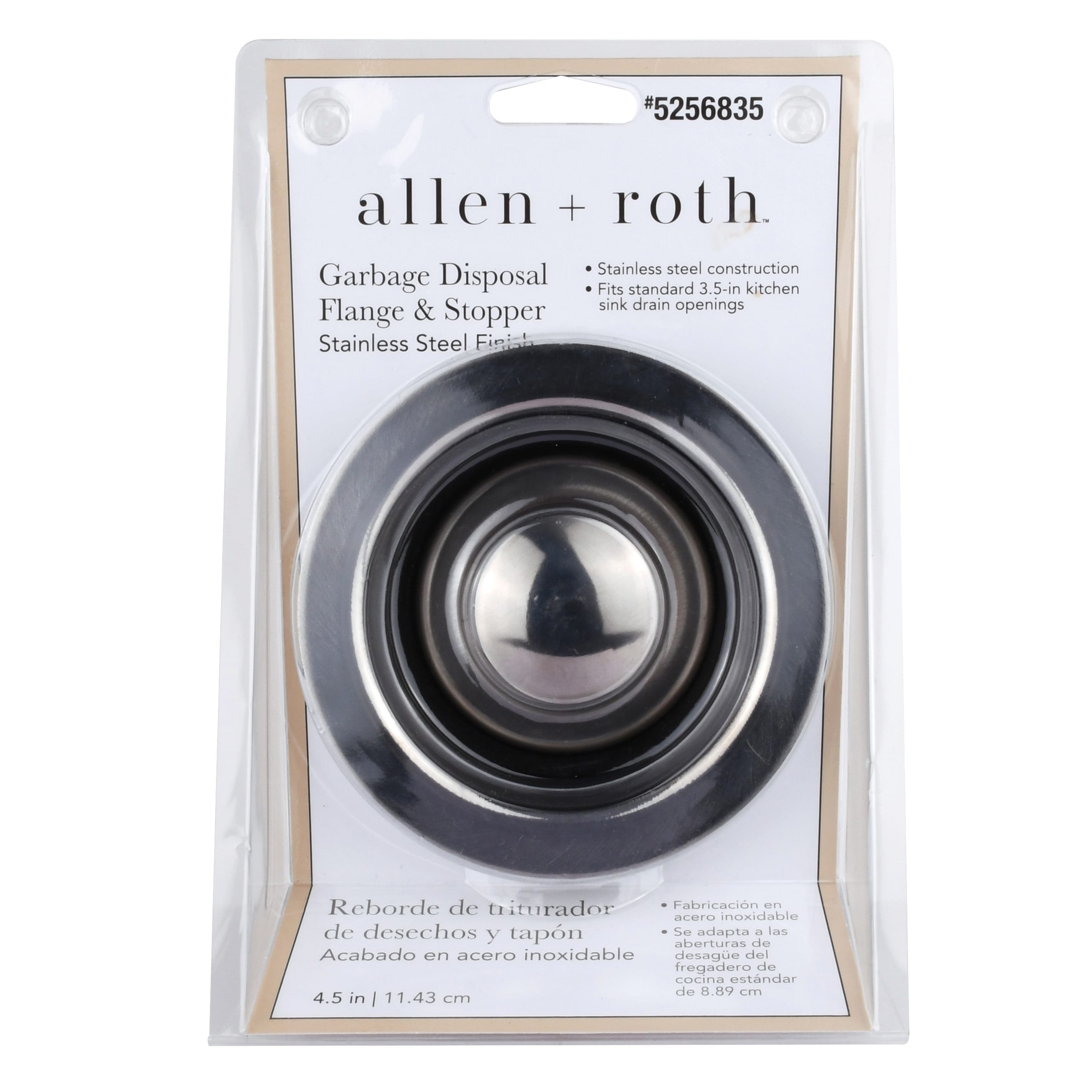 allen + roth 4.5-in Stainless steel Steel Garbage Disposal Sink flange