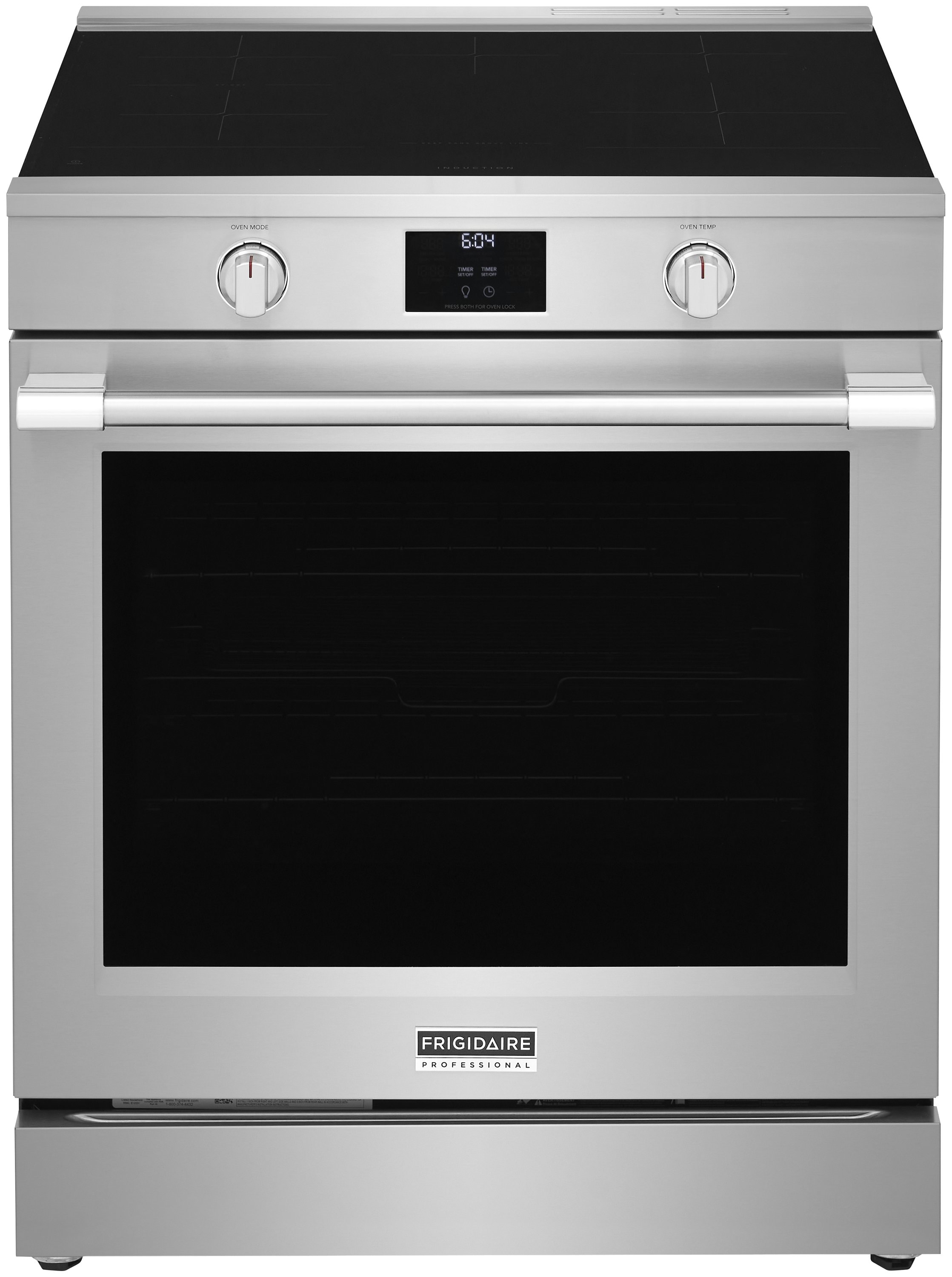 Frigidaire Professional 30-in 5 Burners 6.2-cu ft Air Fry Convection Oven Slide-in Single Induction Range (Smudge-proof Stainless Steel)