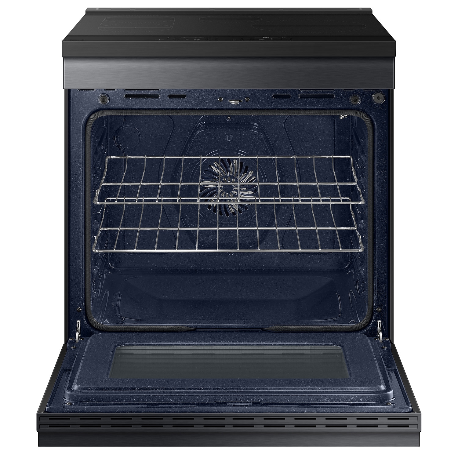 Samsung Bespoke 30-in 4 Burners 6.3-cu ft Air Fry Convection Oven Slide-in Single Induction Range (Matte Black Steel)