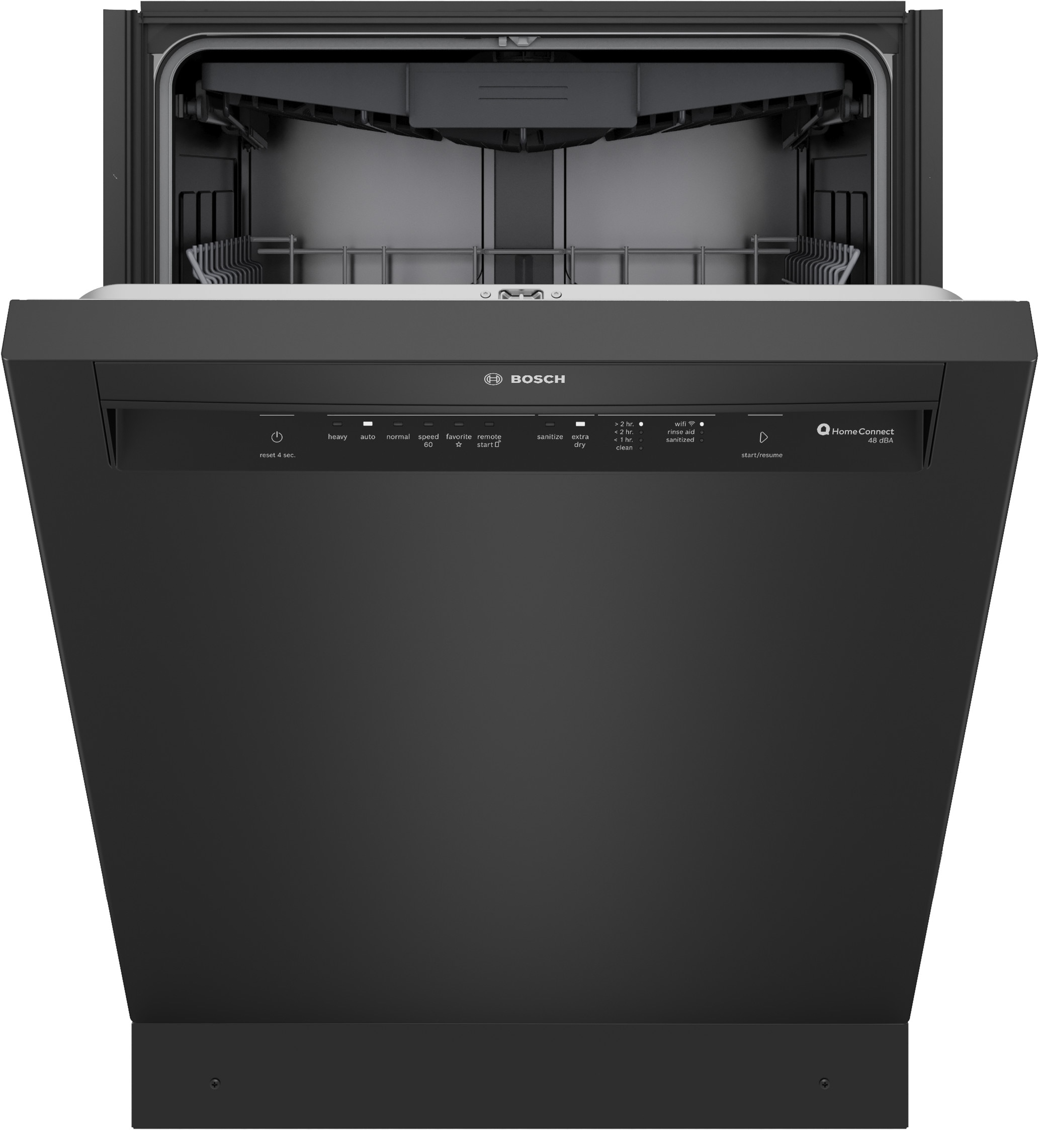 Bosch 300 Series 24 in Front Control Built in Dishwasher With Third Rack Black 48 Decibel Very Quiet Sound Level