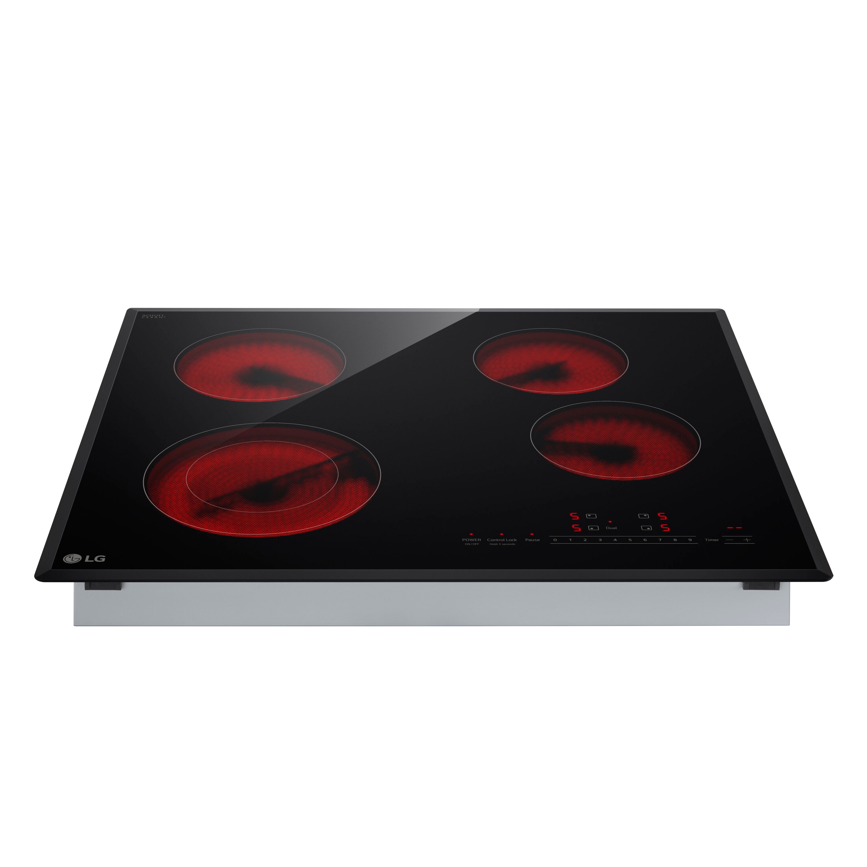 LG 24-in 4 burners Smooth Surface (Radiant) Black Electric Cooktop
