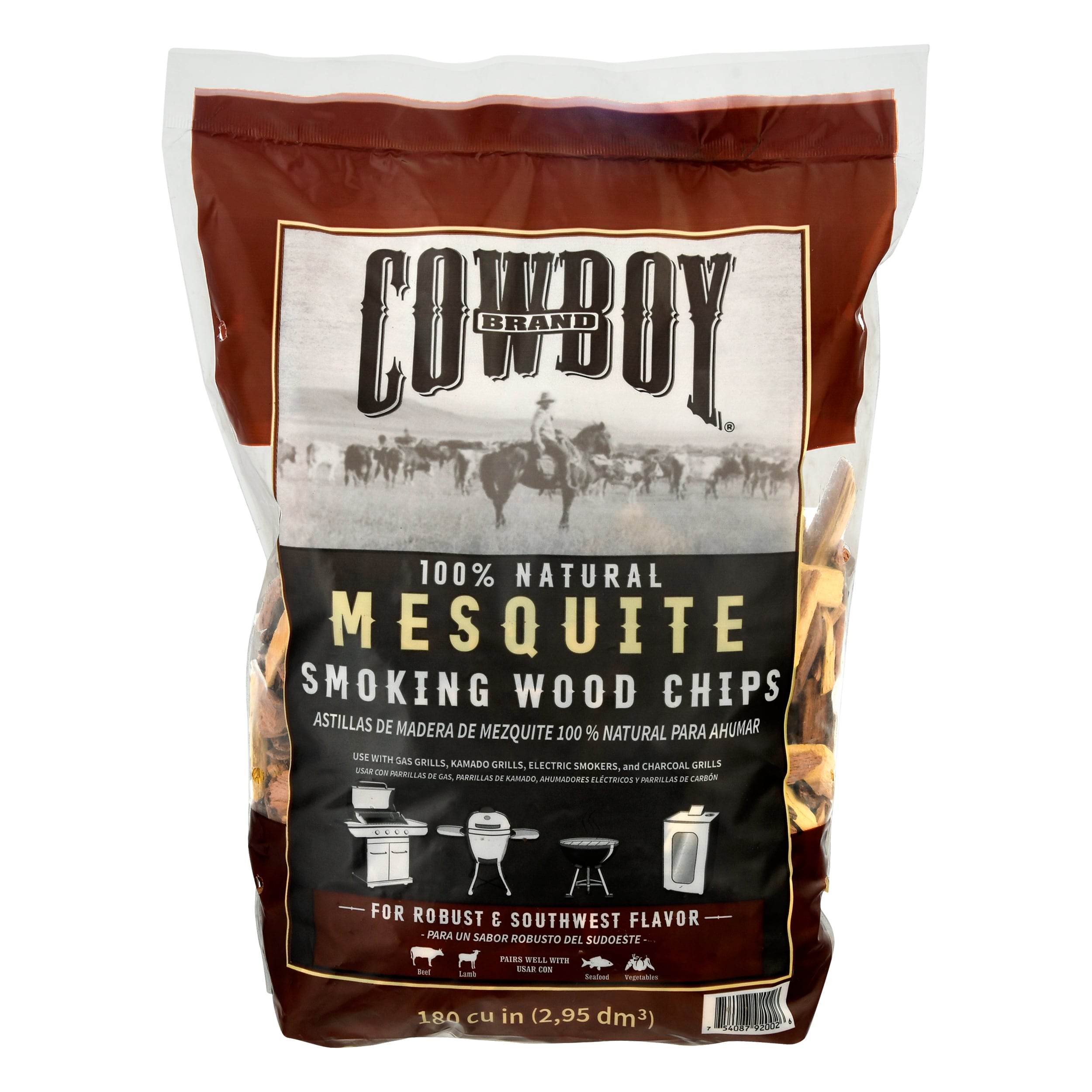 Cowboy Charcoal Mesquite 180 Cubic inch(es) Wood chips