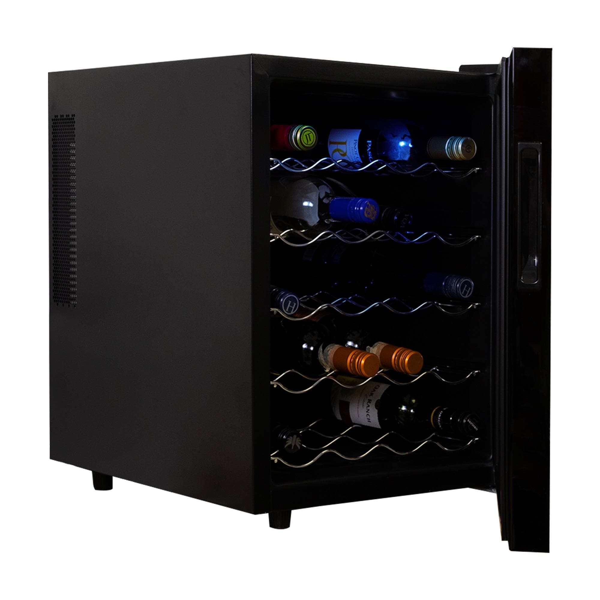 Koolatron 15.75-in W 20 -Bottles Black Enhanced Cooling 20 Bottle Capacity Freestanding Indoor Wine Cooler