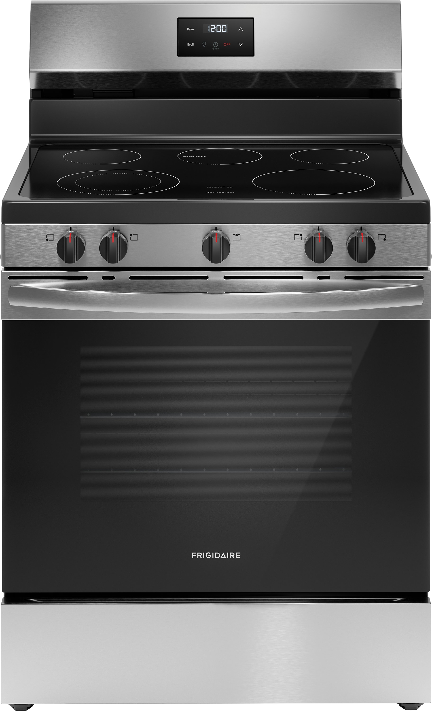 Frigidaire 30-in Glass Top 5 burners 5.3-cu ft Freestanding Electric Range Stainless Steel )