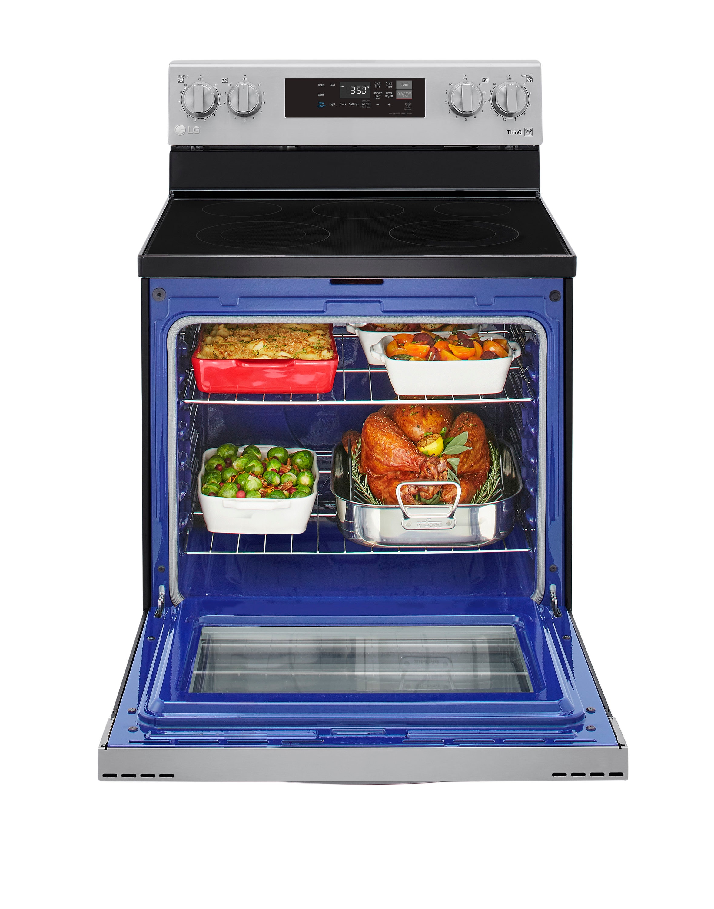 LG 30-in Glass Top 5 burners 6.3-cu ft Freestanding Electric Range ( Stainless Steel )