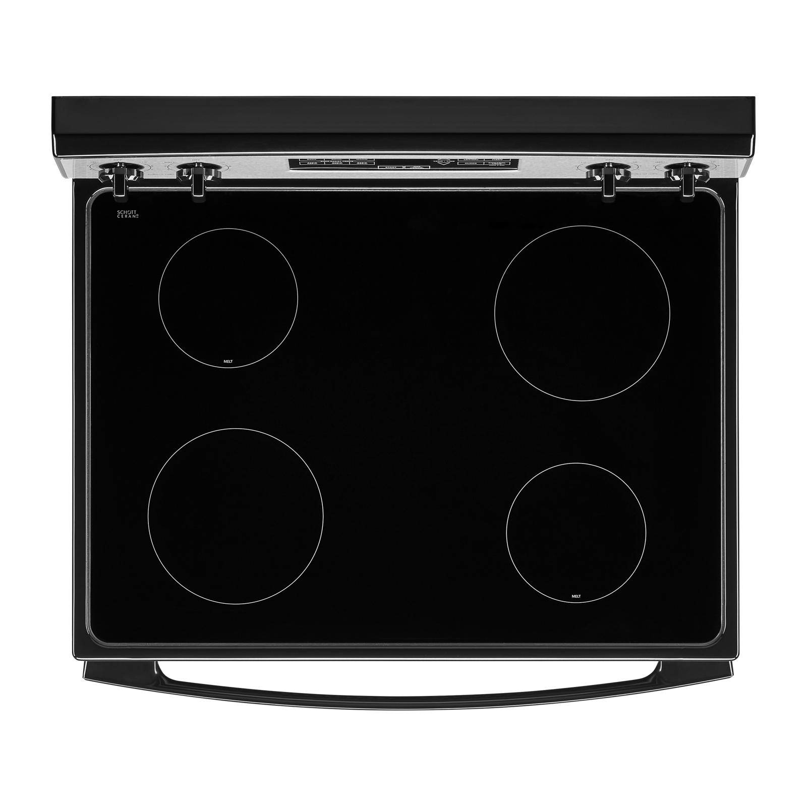 Amana 30-in Glass Top 4 burners 4.8-cu ft Freestanding Electric Range Stainless Steel )