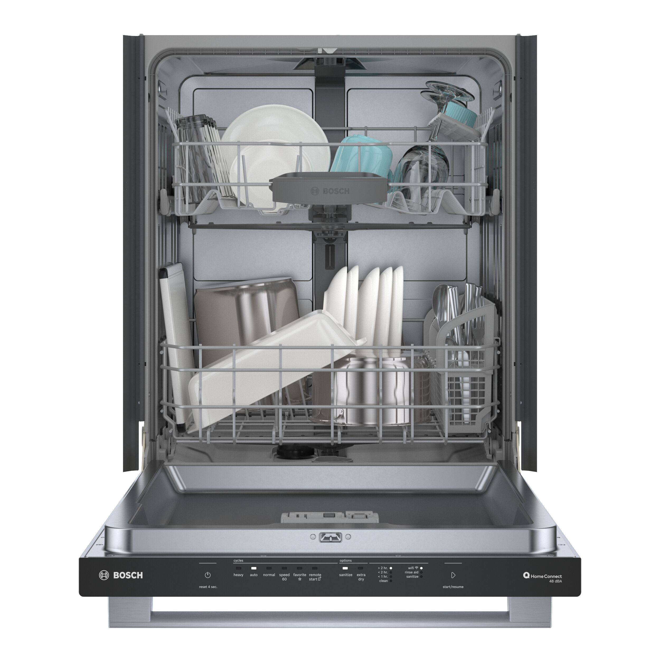 Bosch 100 Series Plus Top Control 24 in Smart Built In Dishwasher Stainless Steel ENERGY STAR 48 dBA