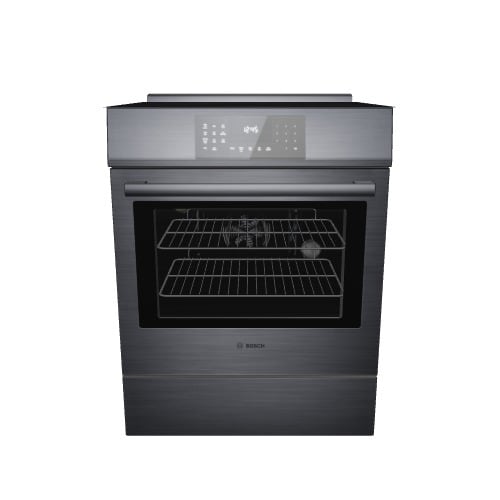 Bosch 800 Series 30-in 4 Burners 4.6-cu ft Convection Oven Slide-in Single Induction Range (Black Stainless Steel)