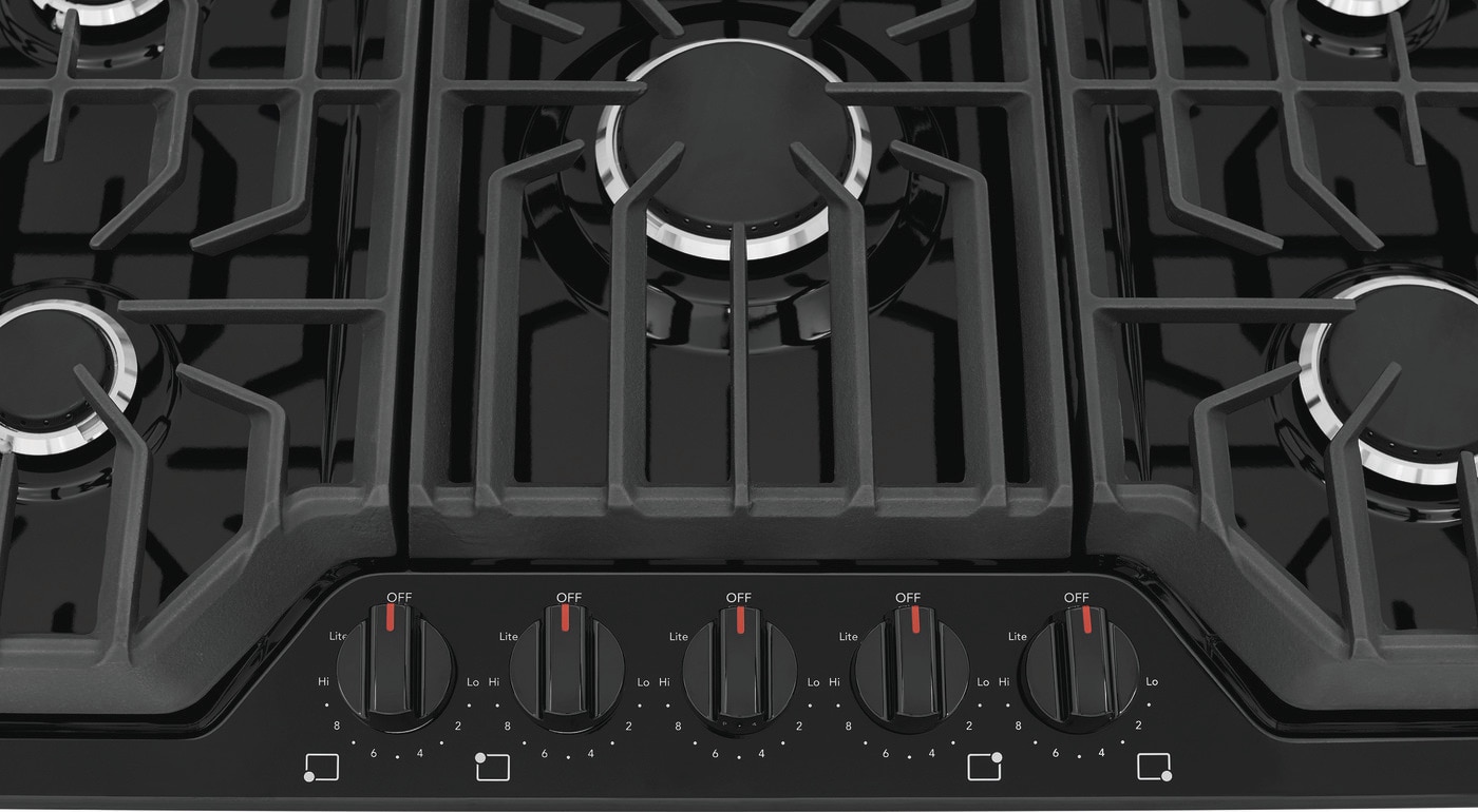 Frigidaire 36-in 5 burners Black Gas Cooktop