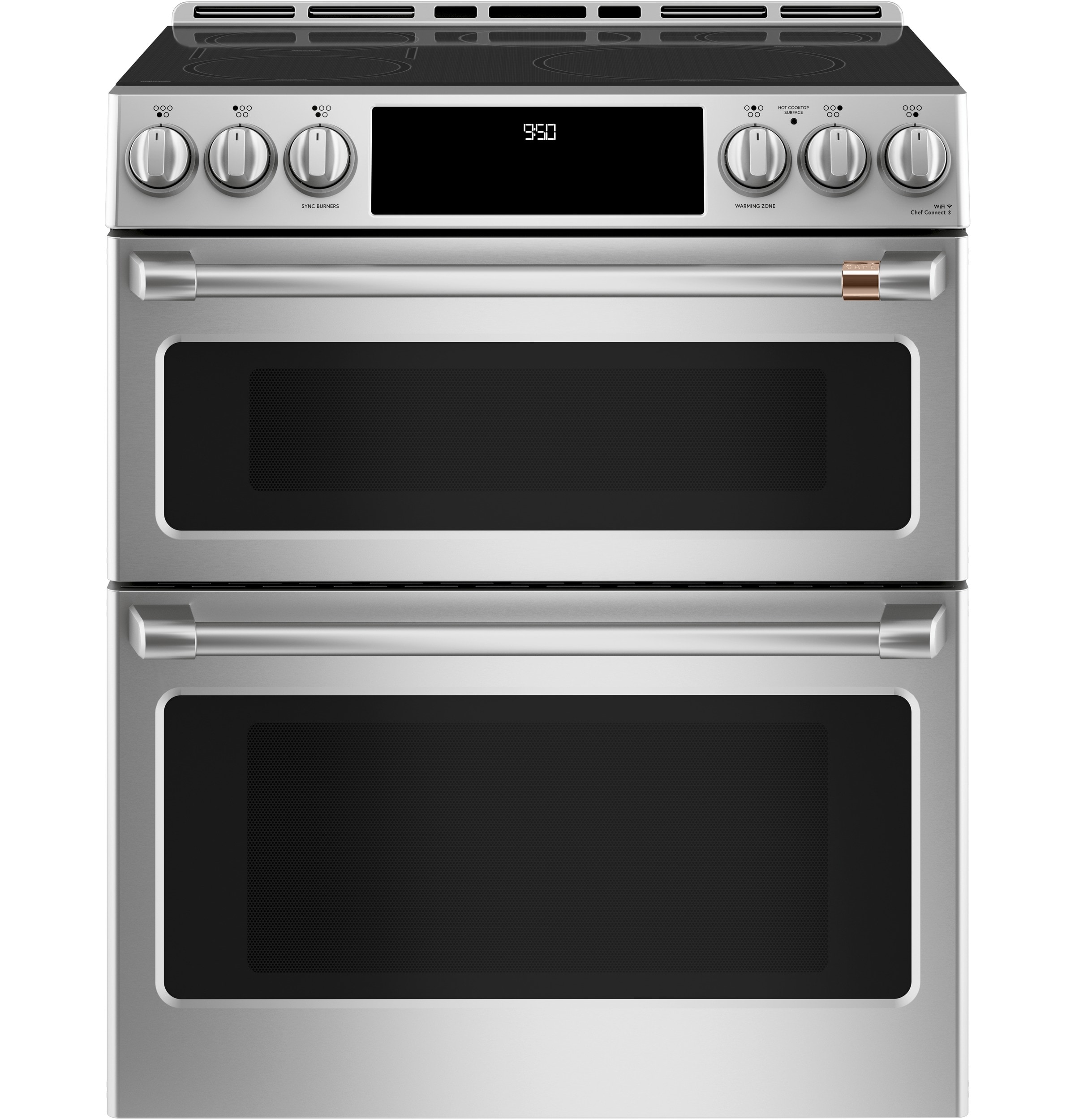 Cafe 30-in 5 Burners 7-cu ft 4.3-cu ft / 2.4-cu ft Air Fry Convection Oven Slide-in Double Induction Range (Stainless Steel)