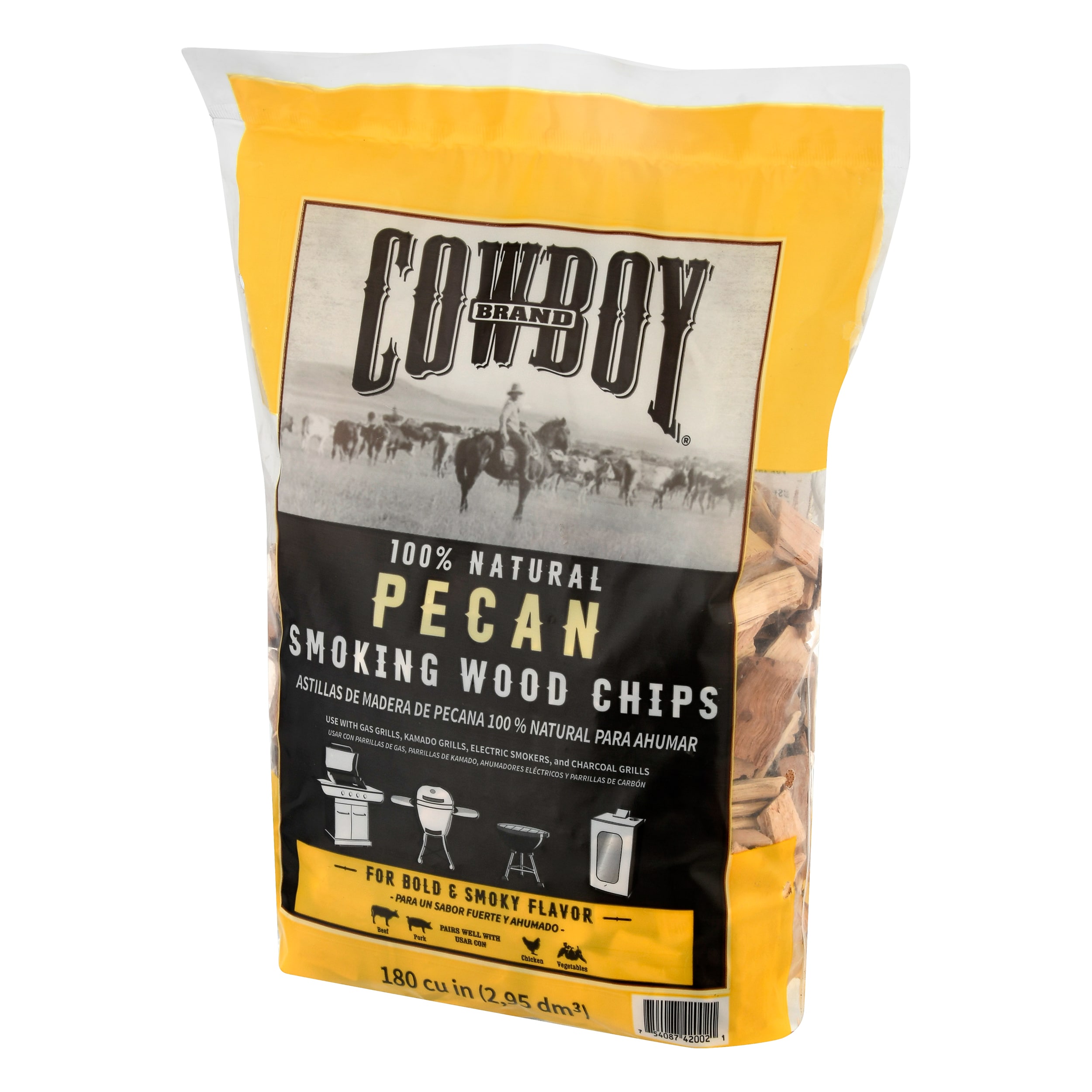 Cowboy Charcoal Pecan 180 Cubic inch(es) Wood chips