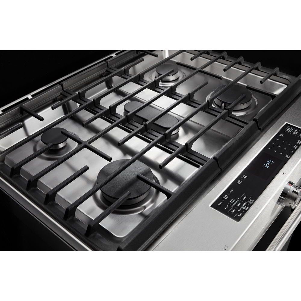 KitchenAid 30-in Deep recessed 5 burners Convection Oven Slide-In Dual Fuel Range ( Stainless steel )