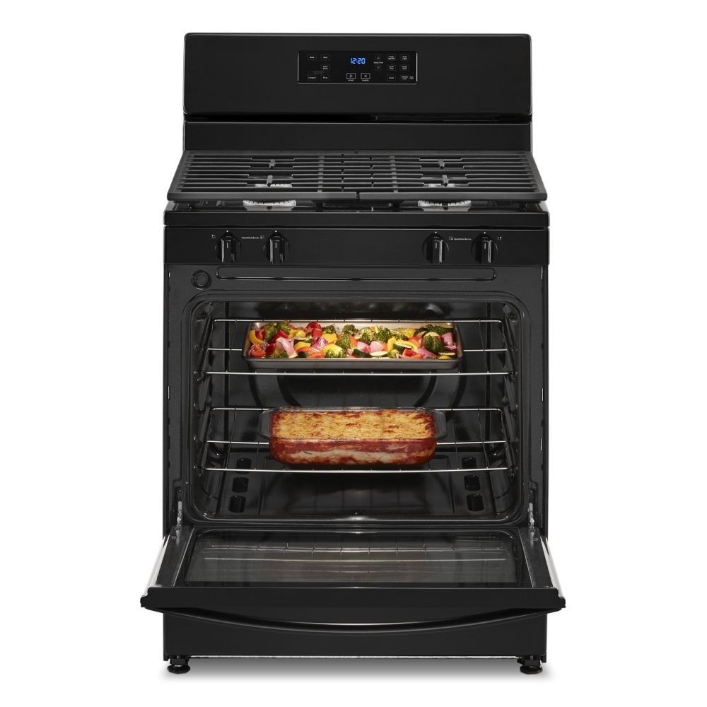 Whirlpool 30-in 4 burners 5.1-cu ft Freestanding Natural Gas Range ( Black )