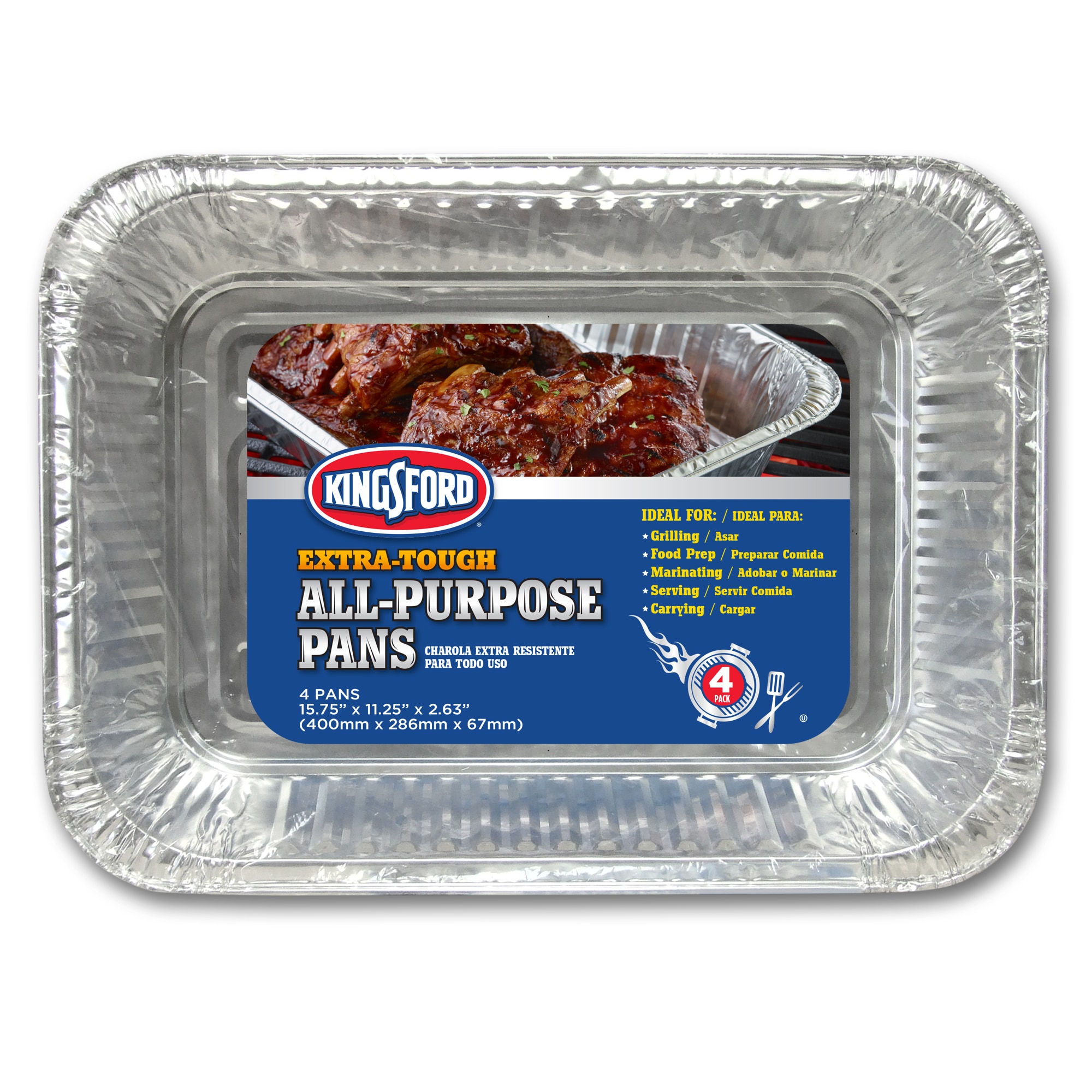 Kingsford All purpose pans 15.75-in x 11.25-in W Disposable Aluminum Grill Drip Pan