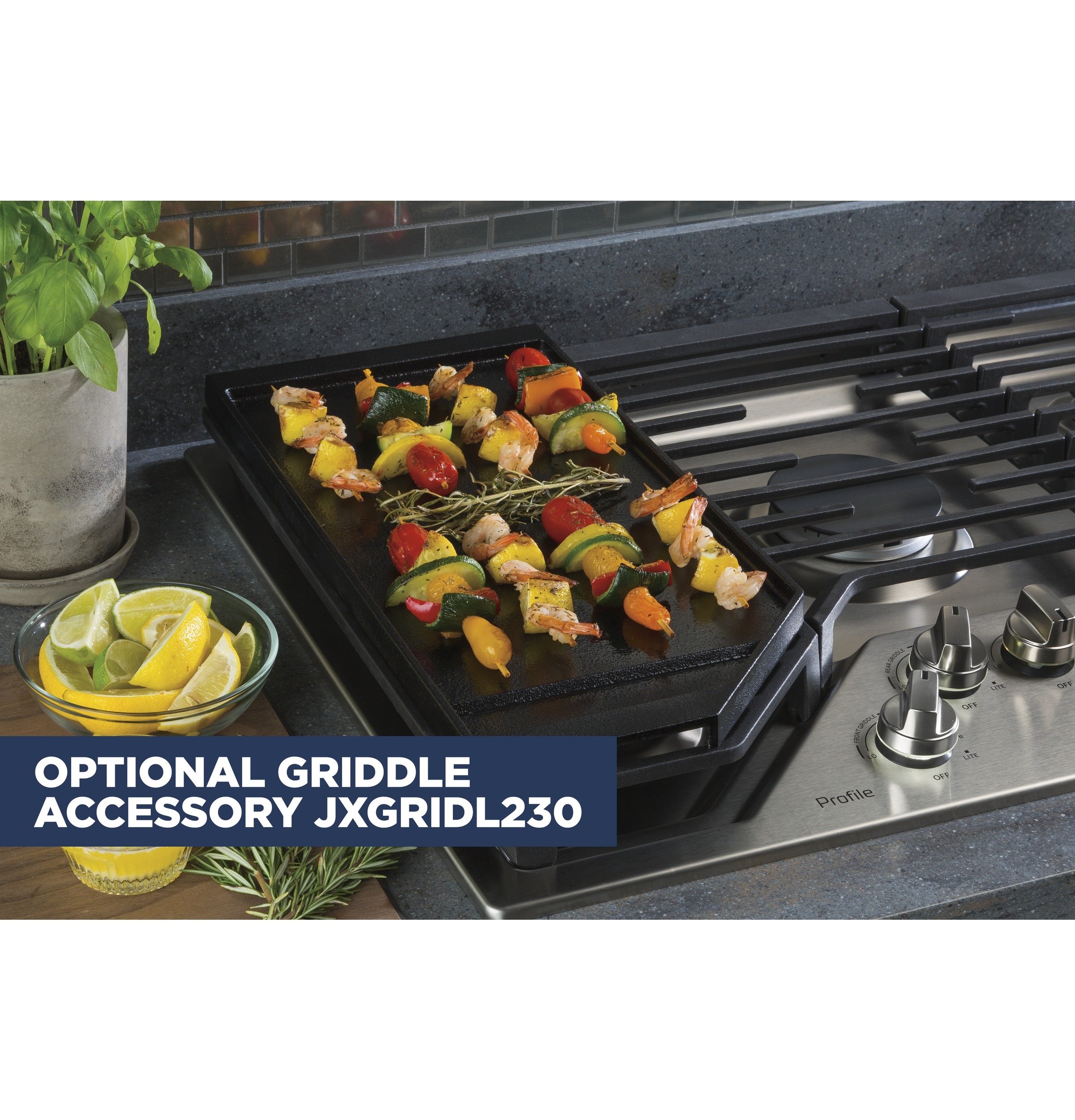 GE 36-in Gas range Grill module ( Black )