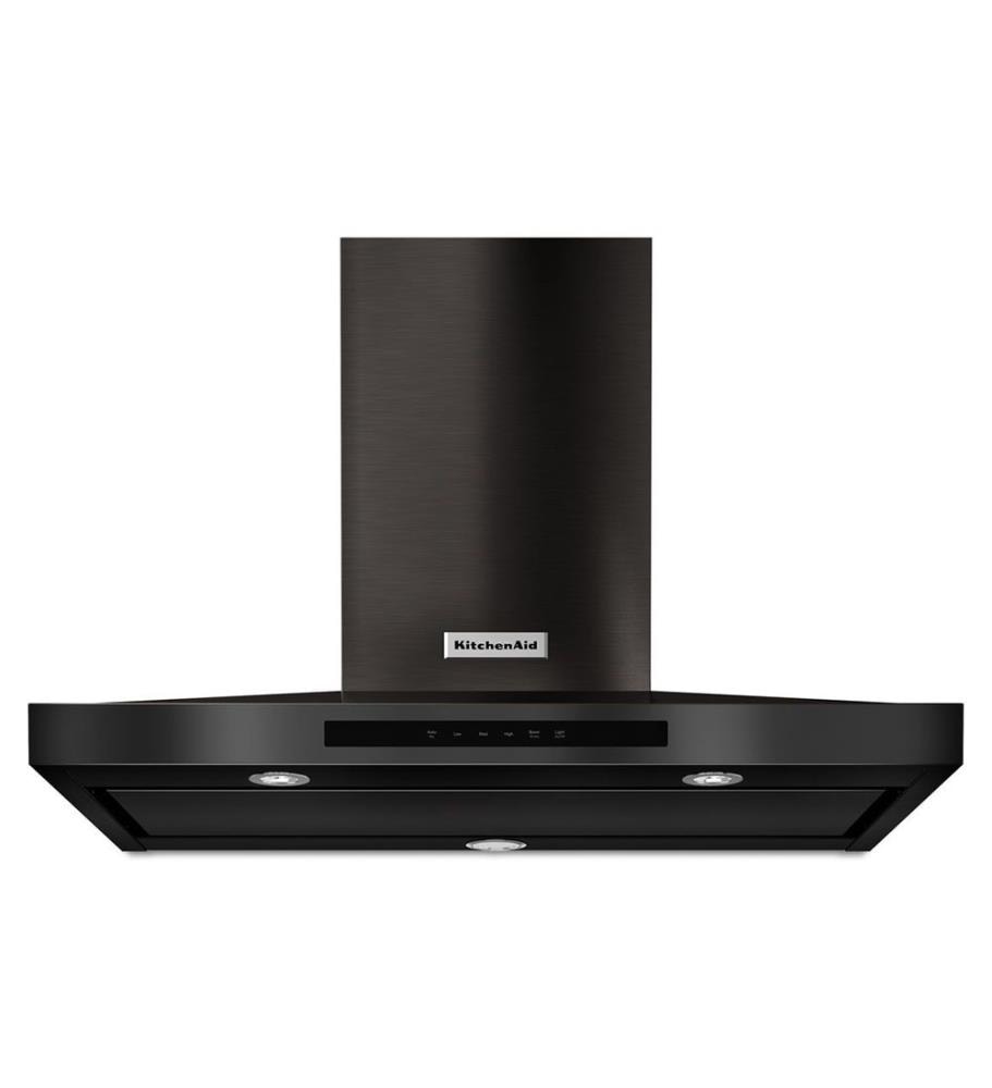 KitchenAid Convertible Black Stainless with Printshield Wall Mounted Range Hood Common 36 Inch Actual 36 in