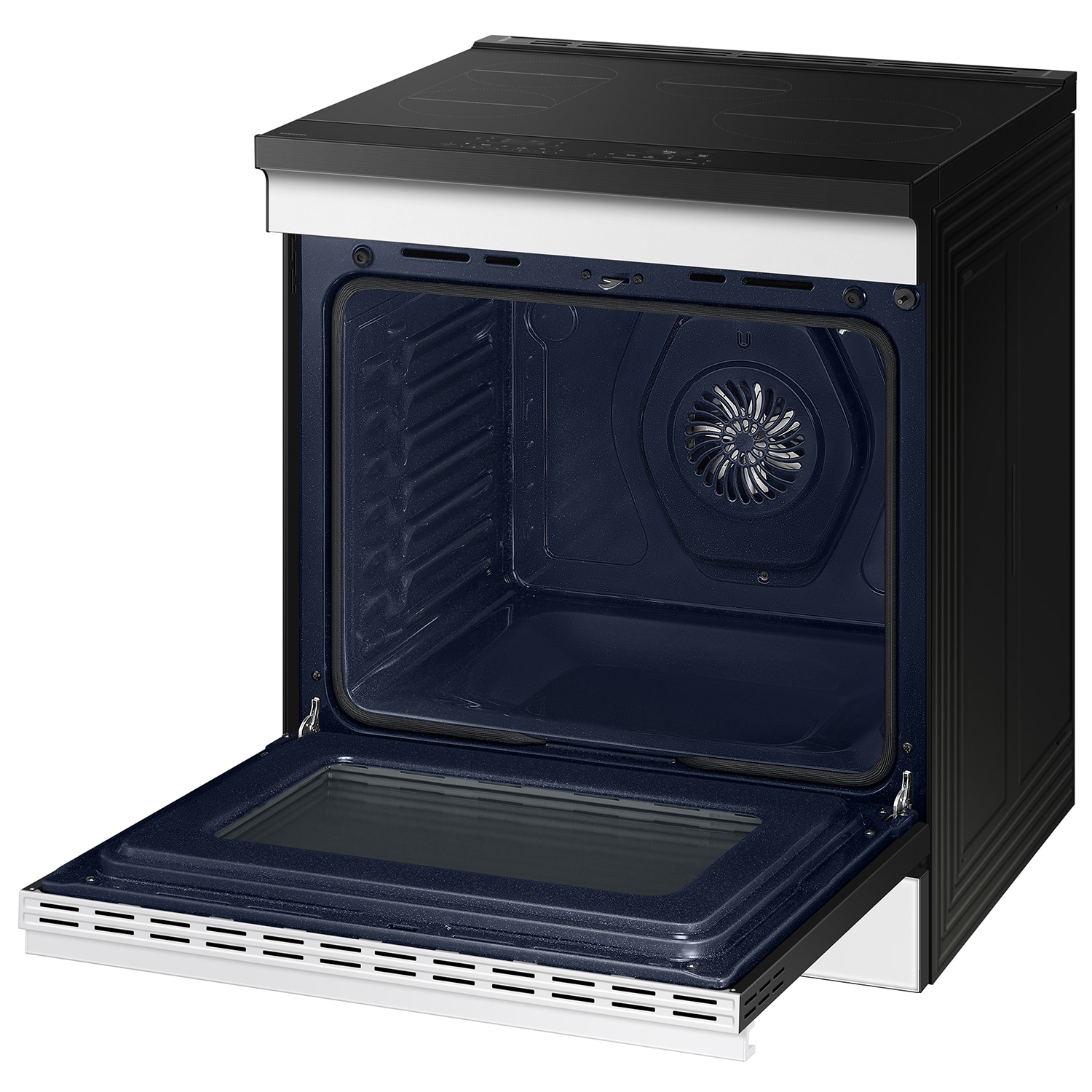 Samsung Bespoke 30-in 4 Burners 6.3-cu ft Air Fry Convection Oven Slide-in Single Induction Range (White Glass)