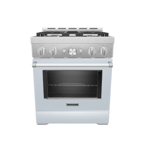 KitchenAid 30-in 4 burners 4.1-cu ft Convection Oven Freestanding Natural Gas Range ( Misty Blue )