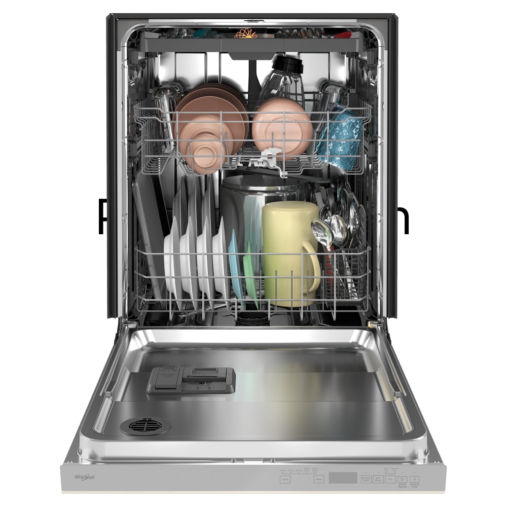 Whirlpool 47 Decibel Built in Dishwasher Biscuit Common 24 in Actual 23 88 in ENERGY STAR