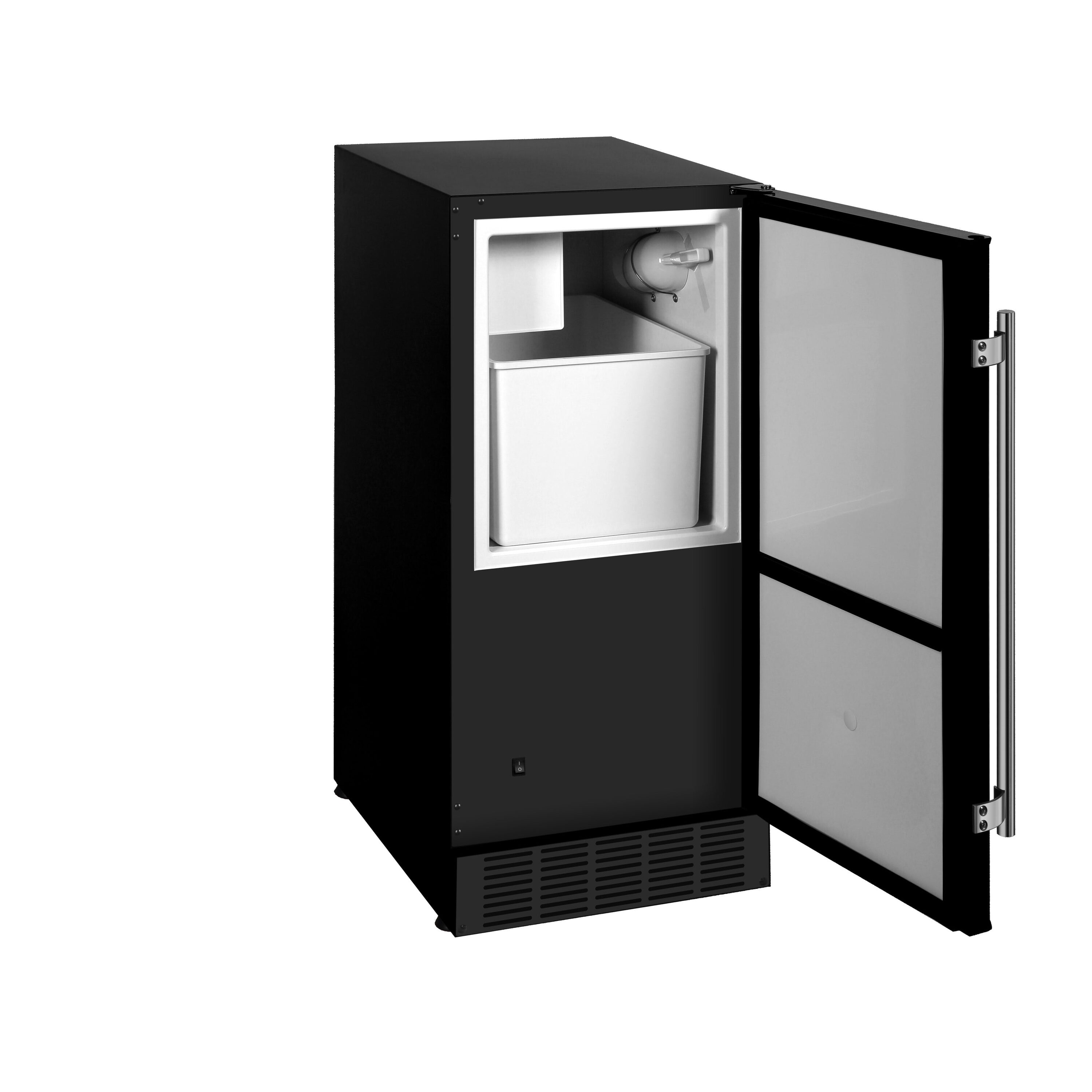 EdgeStar 15 Inch Wide 20 Lb Built In Ice Maker with Up to 25 Lbs Daily Ice Production Black