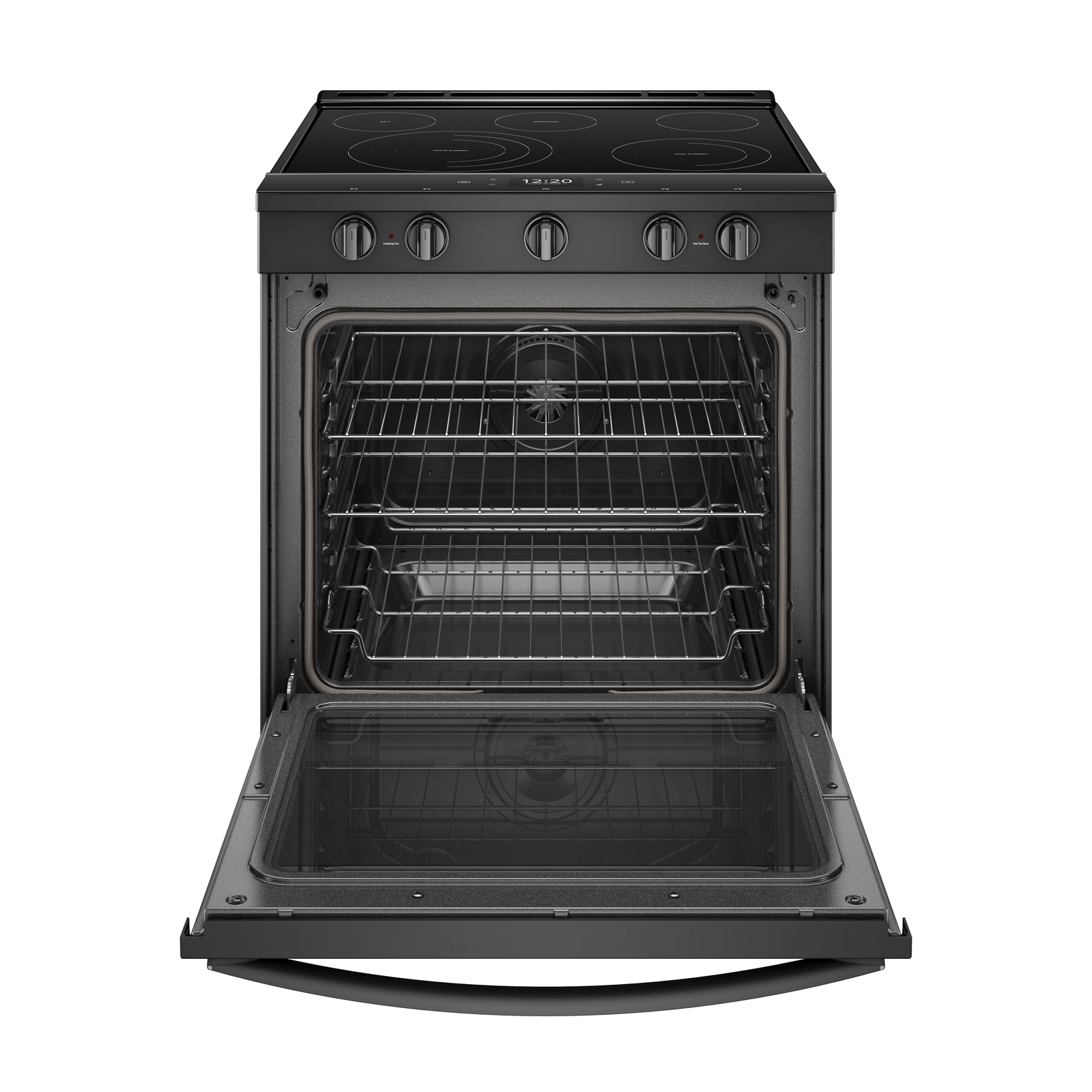 Whirlpool 30-in Glass Top 5 burners 6.4-cu ft Air Fry Slide-In Electric Range ( Black )