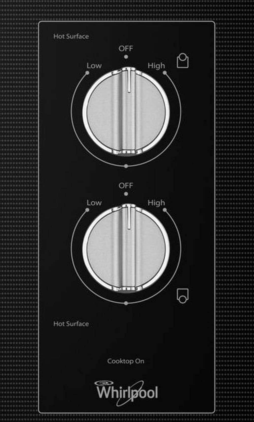 Whirlpool 15-in 2 burners Smooth Surface (Radiant) Black Electric Cooktop