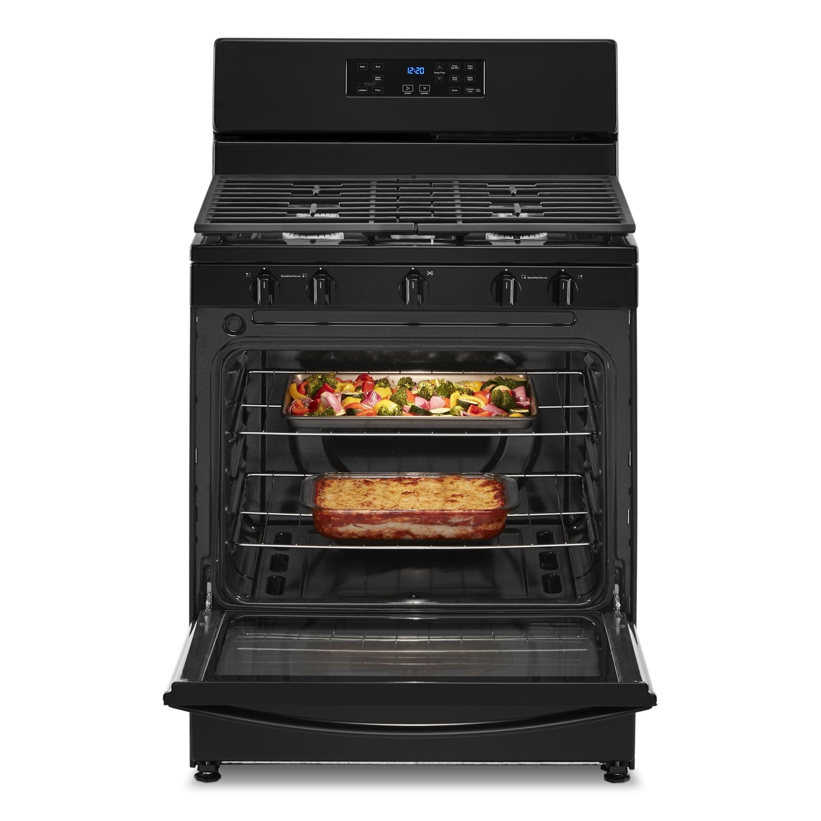 Whirlpool 30-in 5 burners 5.1-cu ft Freestanding Natural Gas Range ( Black )