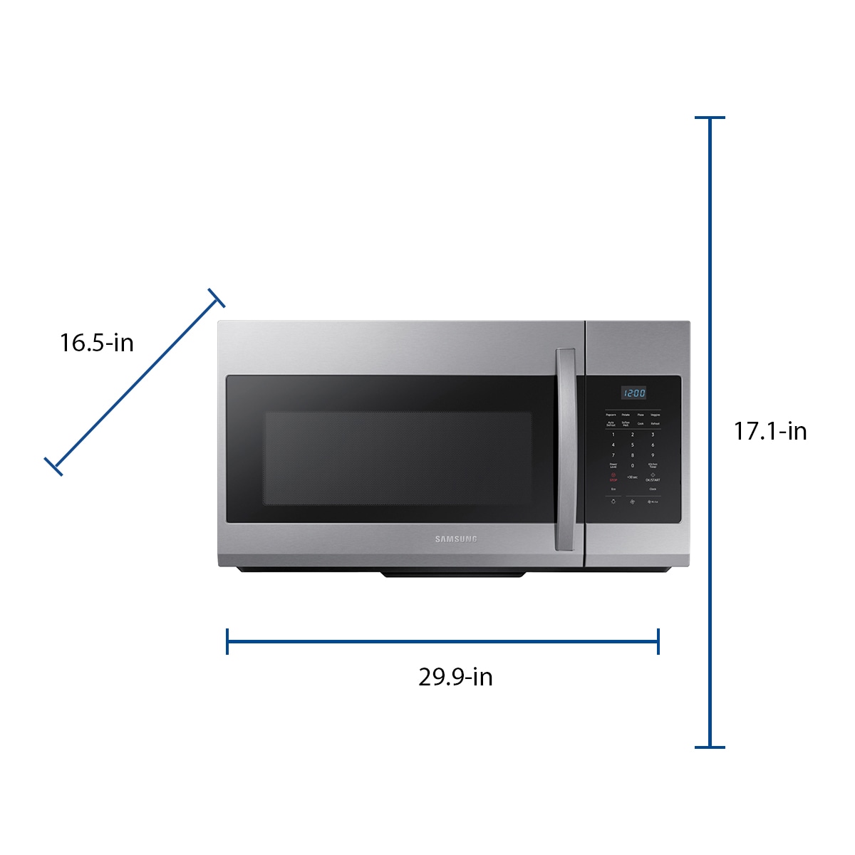 Samsung 1 7 cu ft Over the Range Microwave Fingerprint Resistant Stainless Steel
