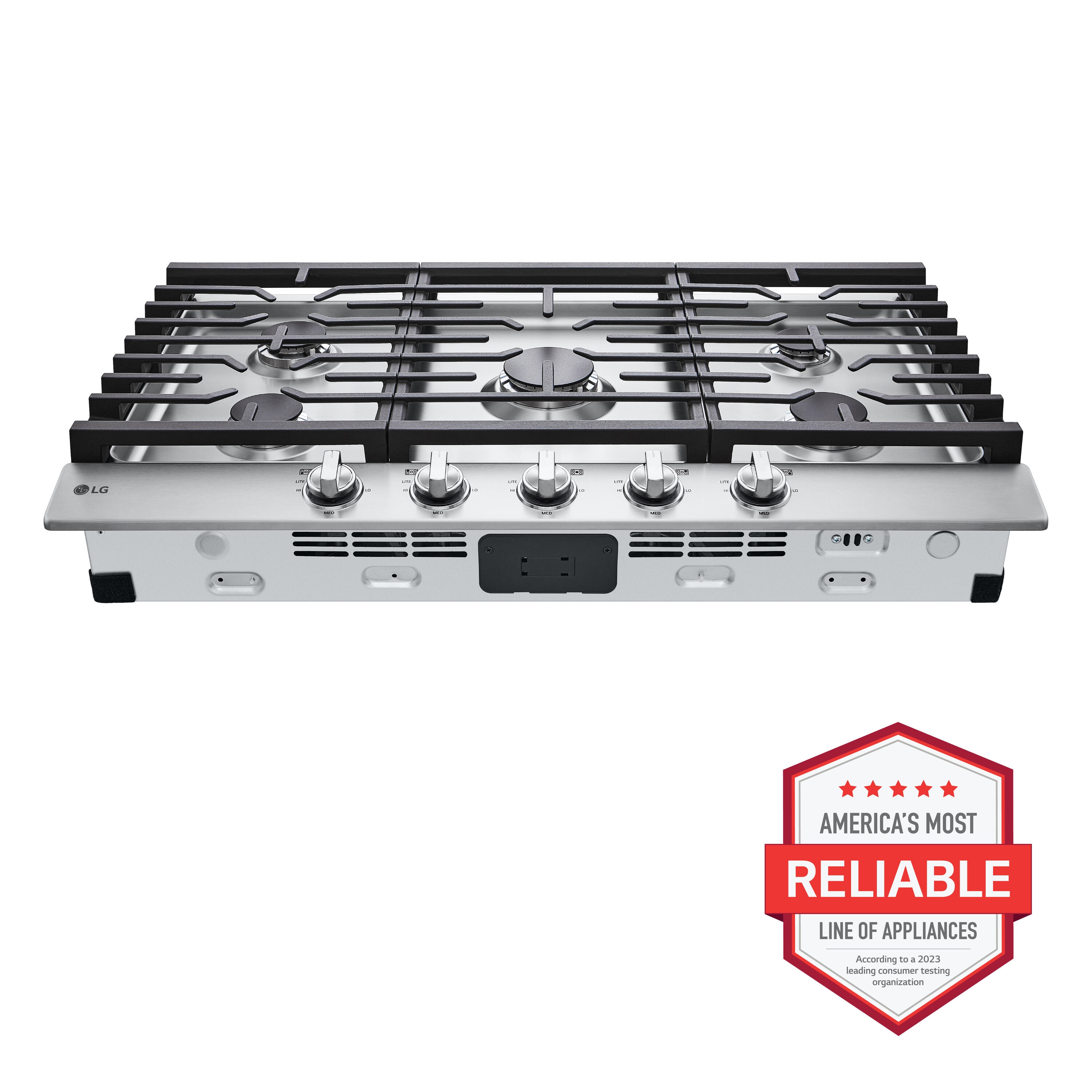 LG 36-in 5 burners Stainless steel Gas Cooktop