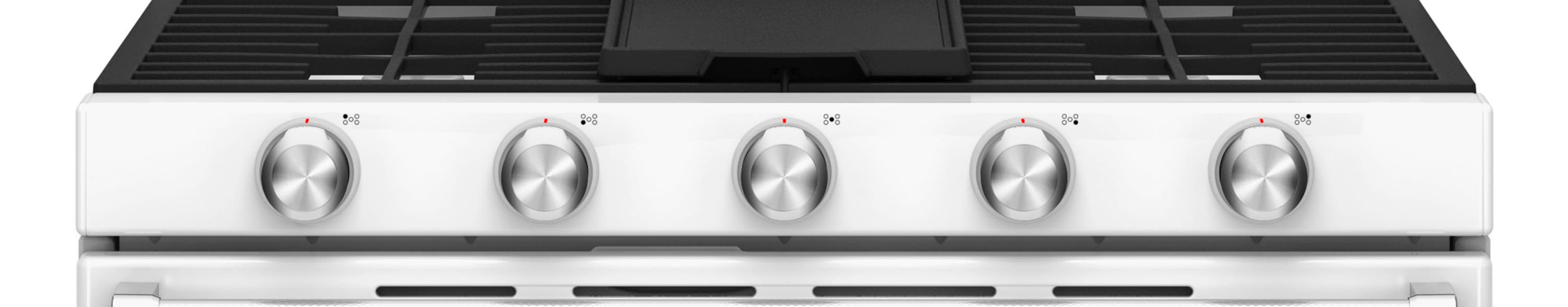 KitchenAid 30-Inches 5 burners 3.9-Cu. Feet / 2.1-Cu. Feet Convection Oven Freestanding Double Oven Gas Range ( White )