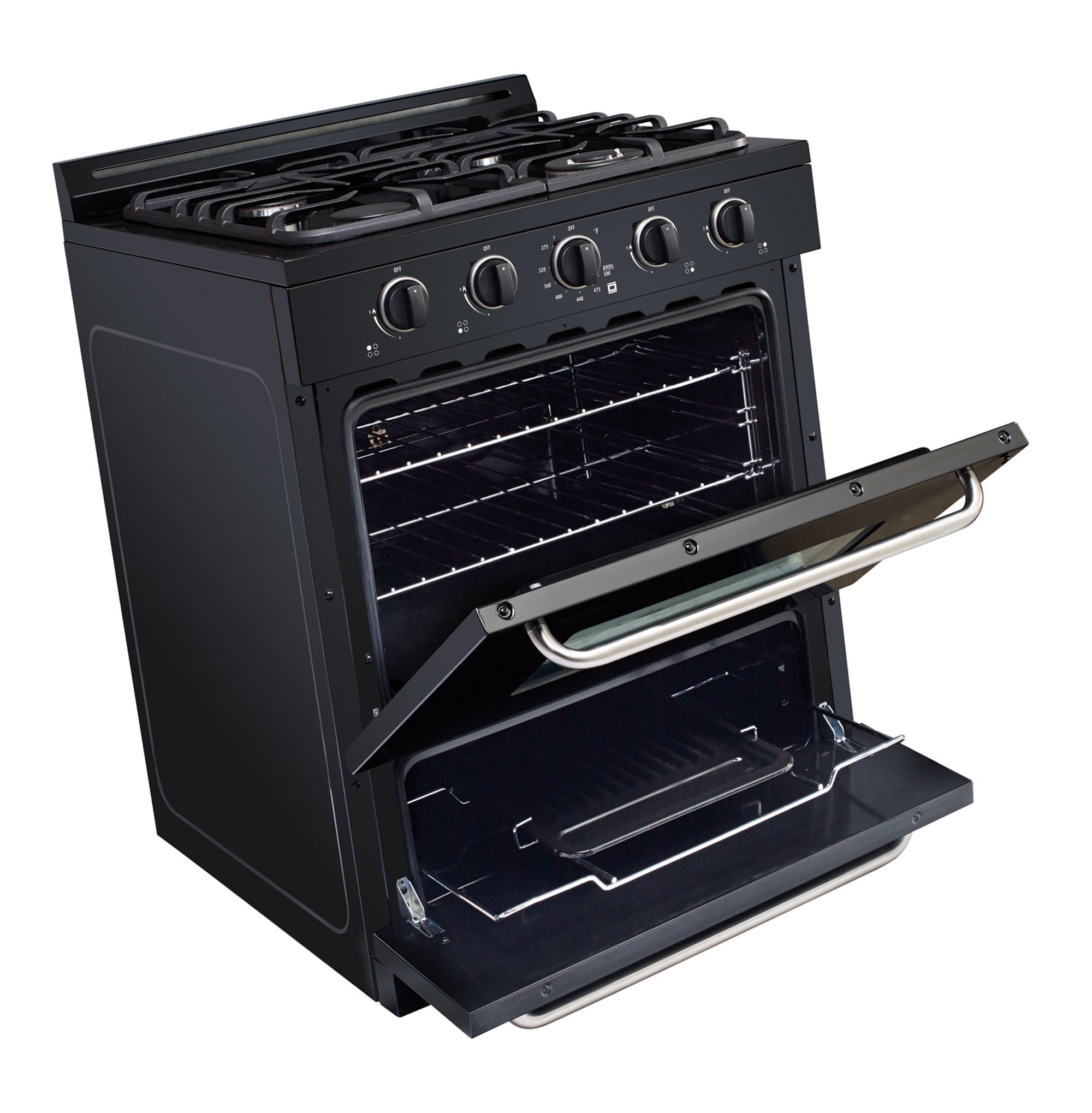 UNIQUE Off-Grid 30-in 4 burners 3.9-cu ft Freestanding Liquid Propane Gas Range ( Black )