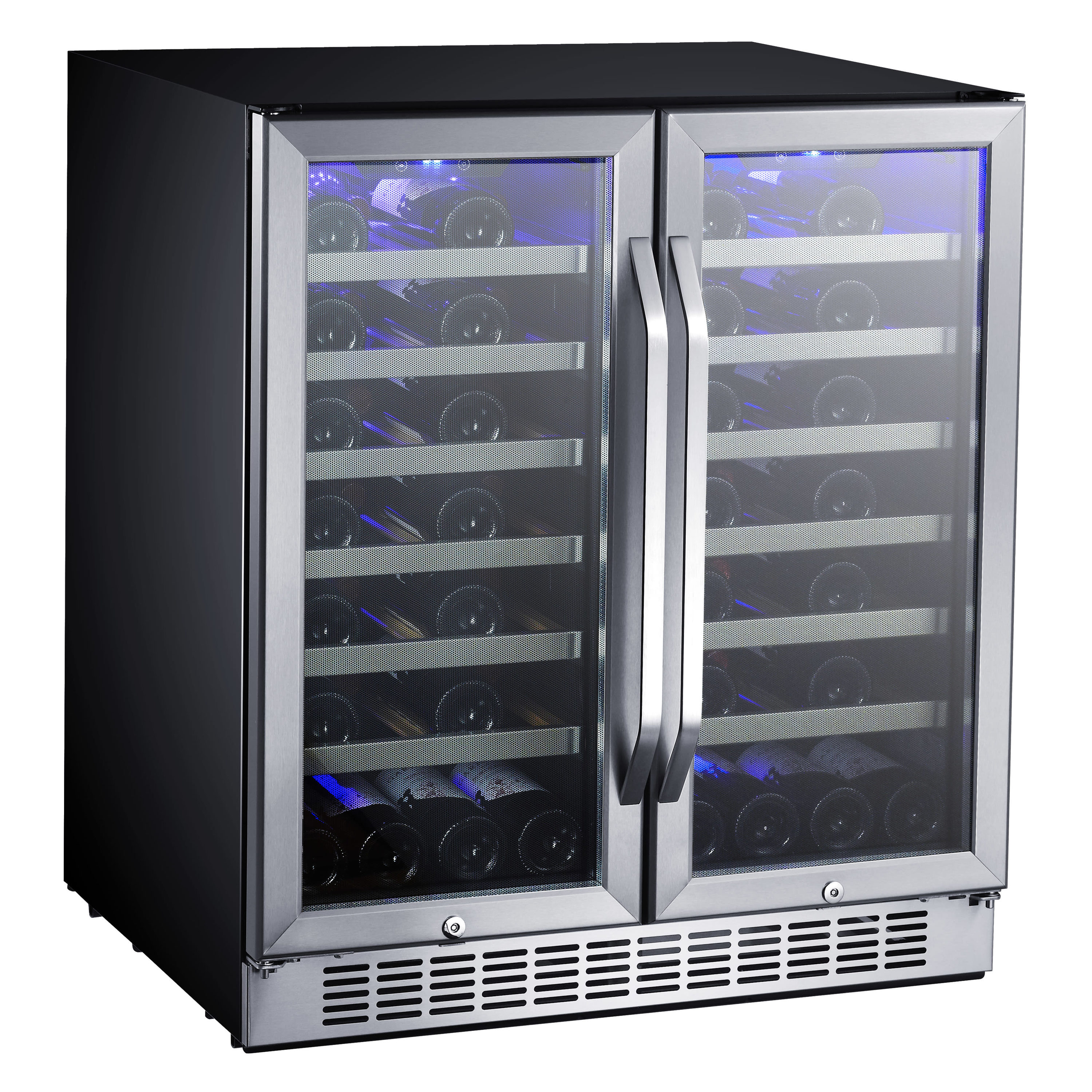 EdgeStar 29.5-in W 56 -Bottles Stainless Steel Dual Zone Cooling Built-in/Freestanding Indoor Wine Cooler