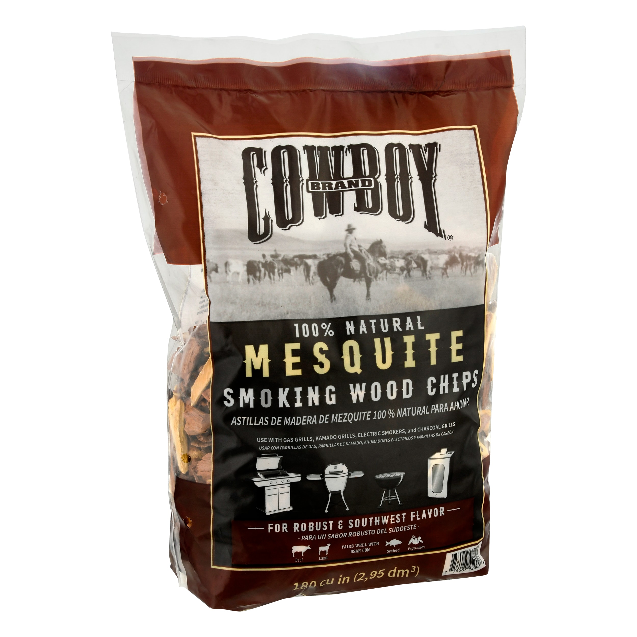 Cowboy Charcoal Mesquite 180 Cubic inch(es) Wood chips