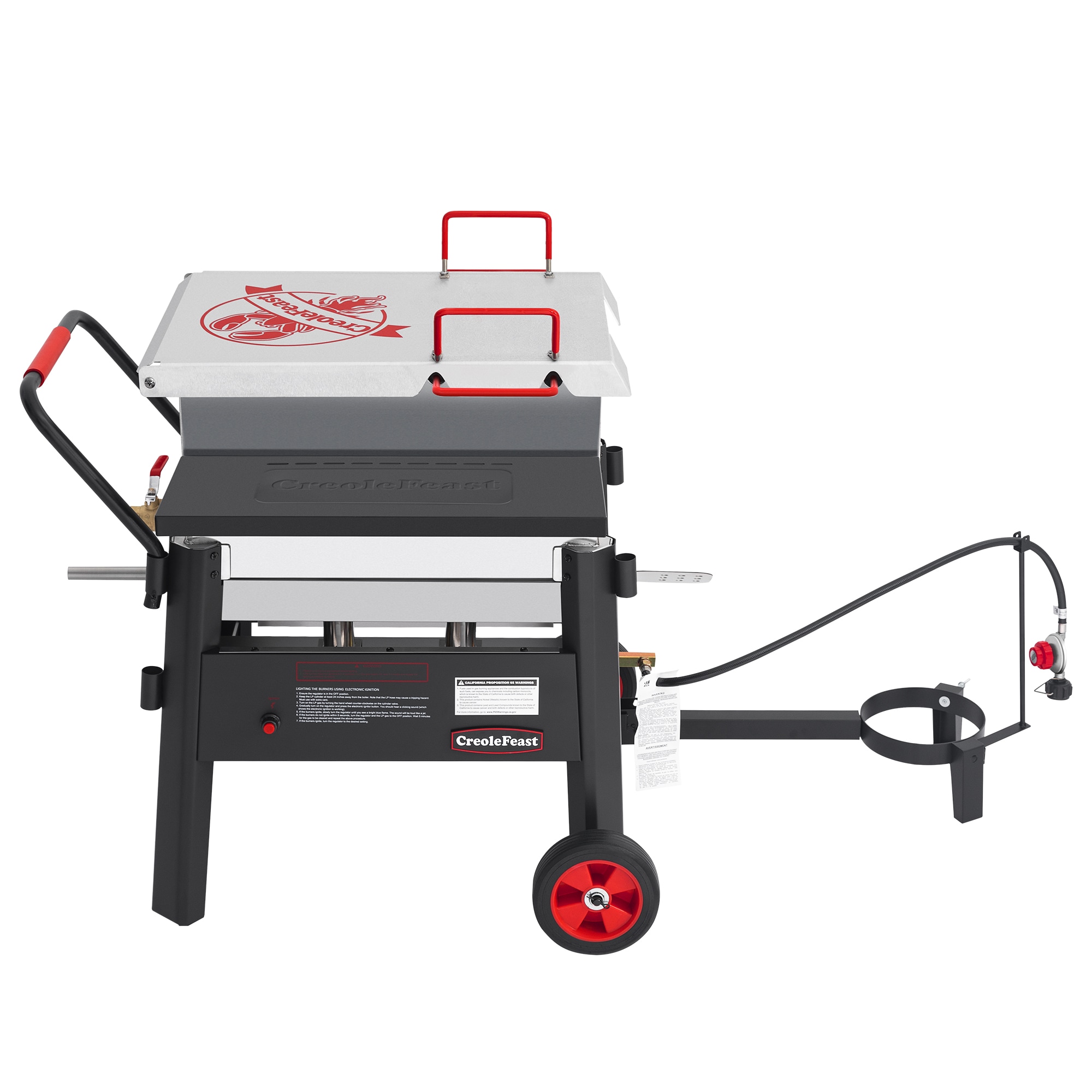 Creole Feast 70 Qt Single Sack Crawfish Seafood Boiler 2 -Burner Propane 20-lb. tank Electronic Aluminum Boiler