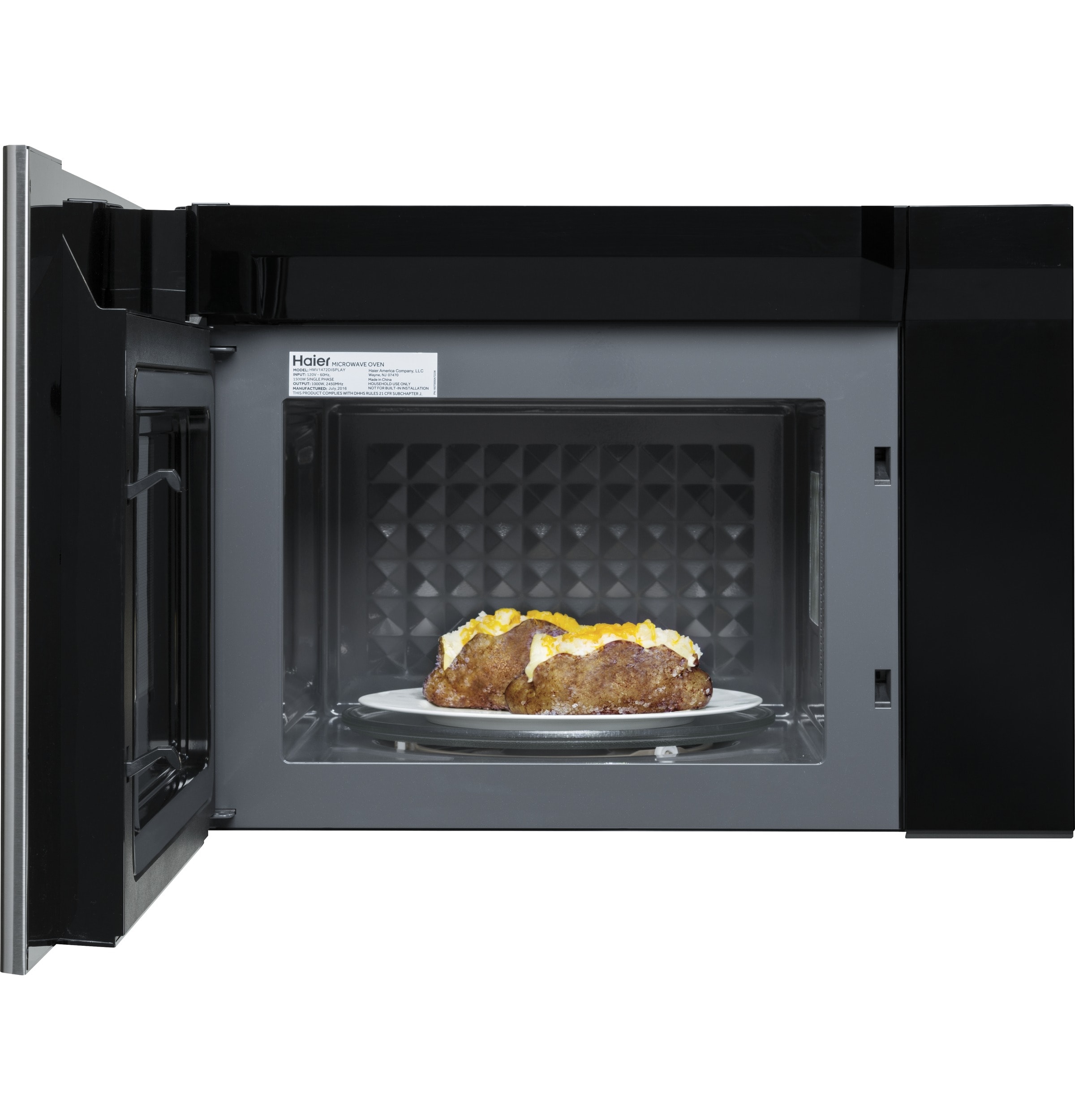 Haier 1 4 cu ft 1000 Watt Over the Range Microwave with Sensor Cooking Stainless Steel