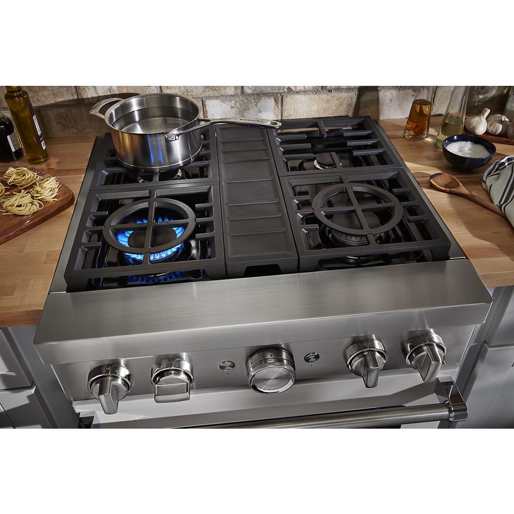 KitchenAid 30-in 4 burners 4.1-cu ft Convection Oven Freestanding Natural Gas Range ( Milkshake )