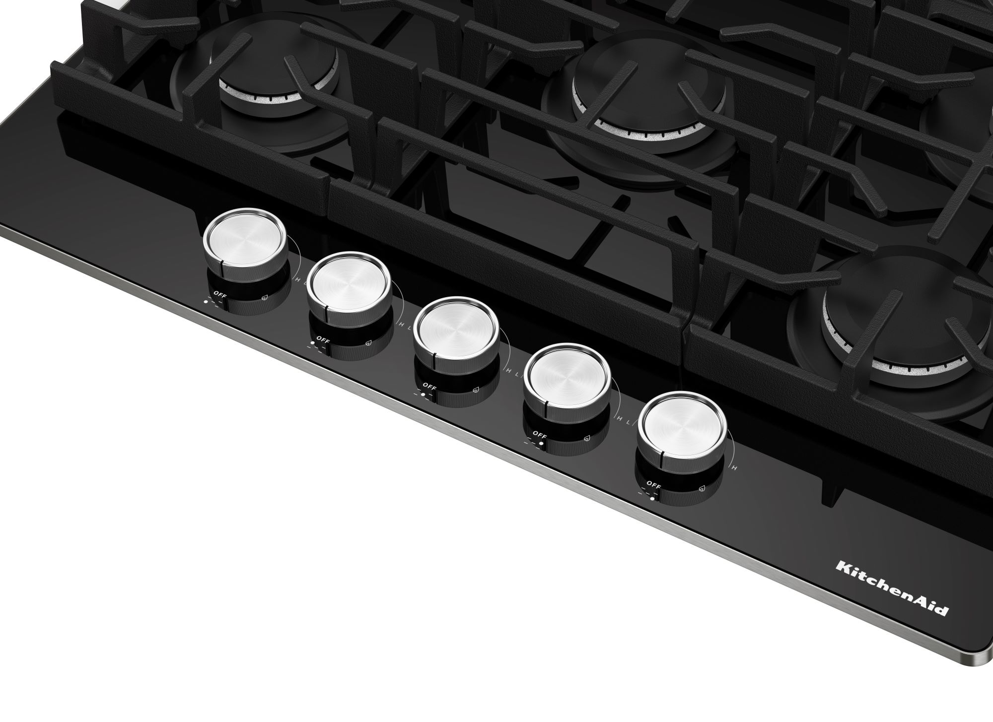 KitchenAid 36-in 5 burners Black Gas Cooktop