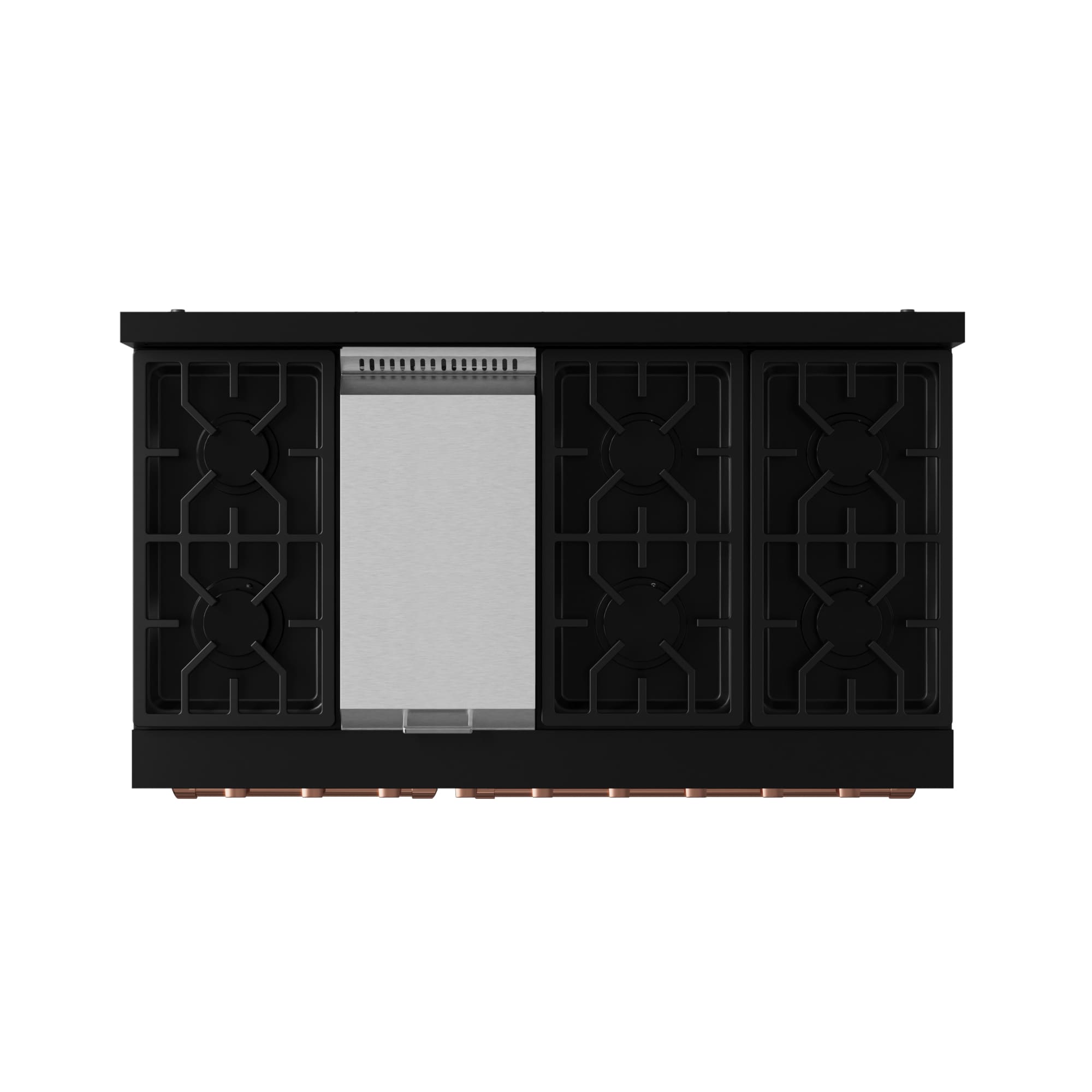 Thor Kitchen Gordon Ramsay Series 48-in 7 burners 4.6-cu ft / 2.2-cu ft Convection Oven Freestanding Double Oven Gas Range ( Matte Black with Rose Gold Accents )