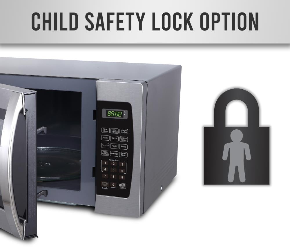 Farberware 1 3 cu ft 1000 Countertop Microwave Stainless Steel Black