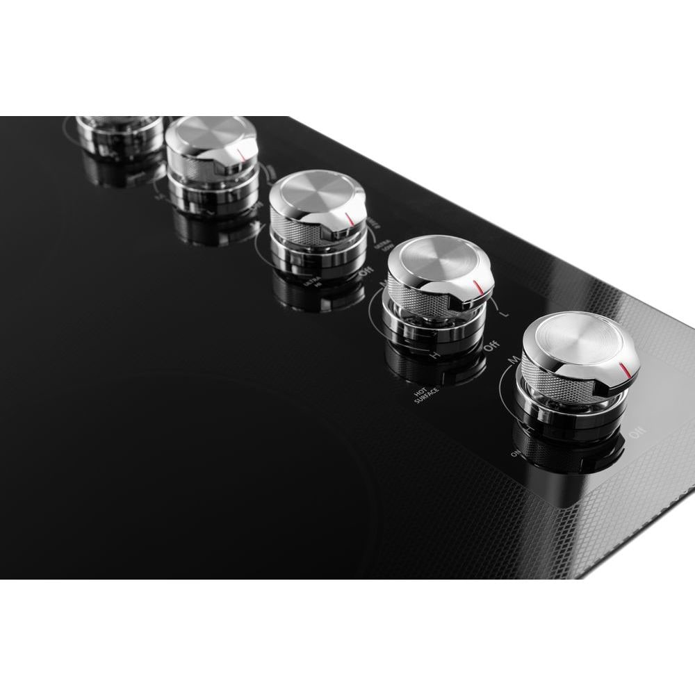 KitchenAid 30-in 4 burners Smooth Surface (Radiant) Black Electric Cooktop with Downdraft Exhaust