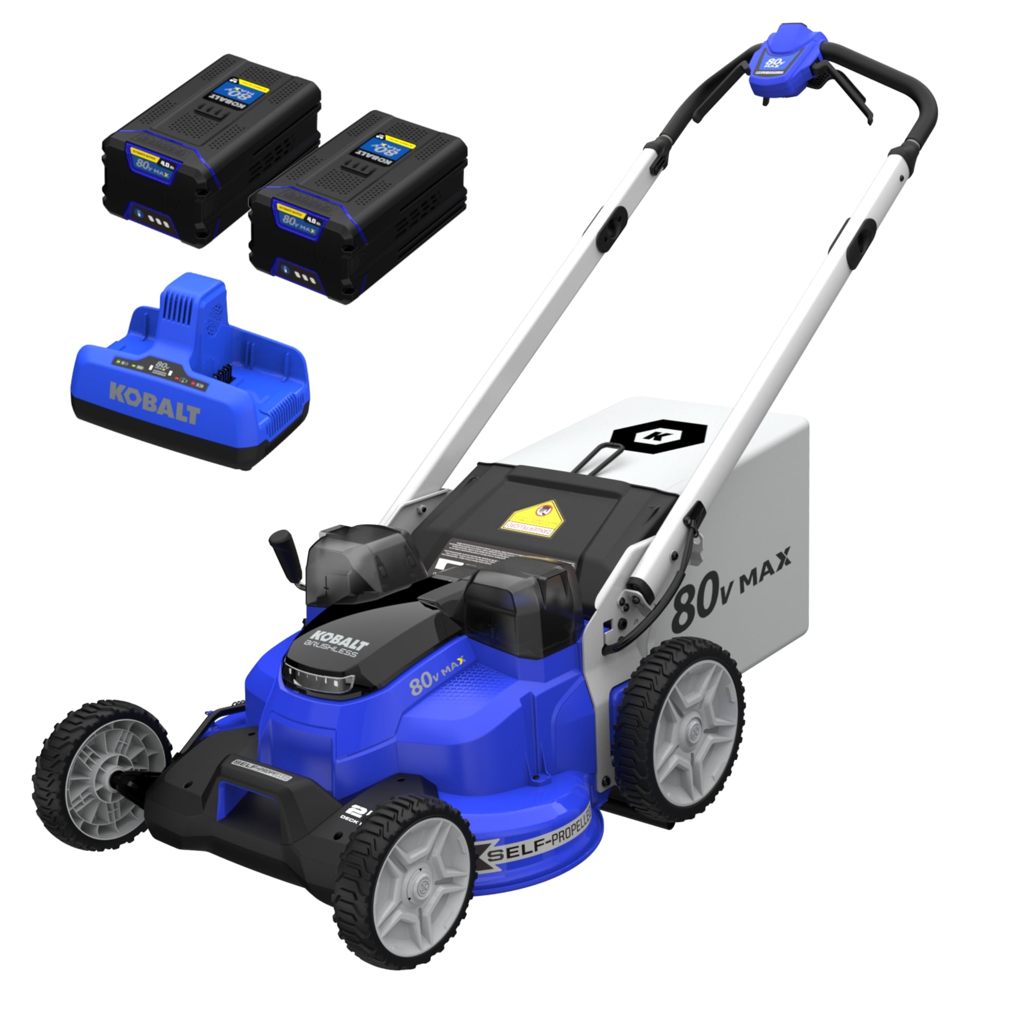 Kobalt 80-volt, 25-in Self Propelled Battery Walk Mower with (2) 4 Ah Batteries Included