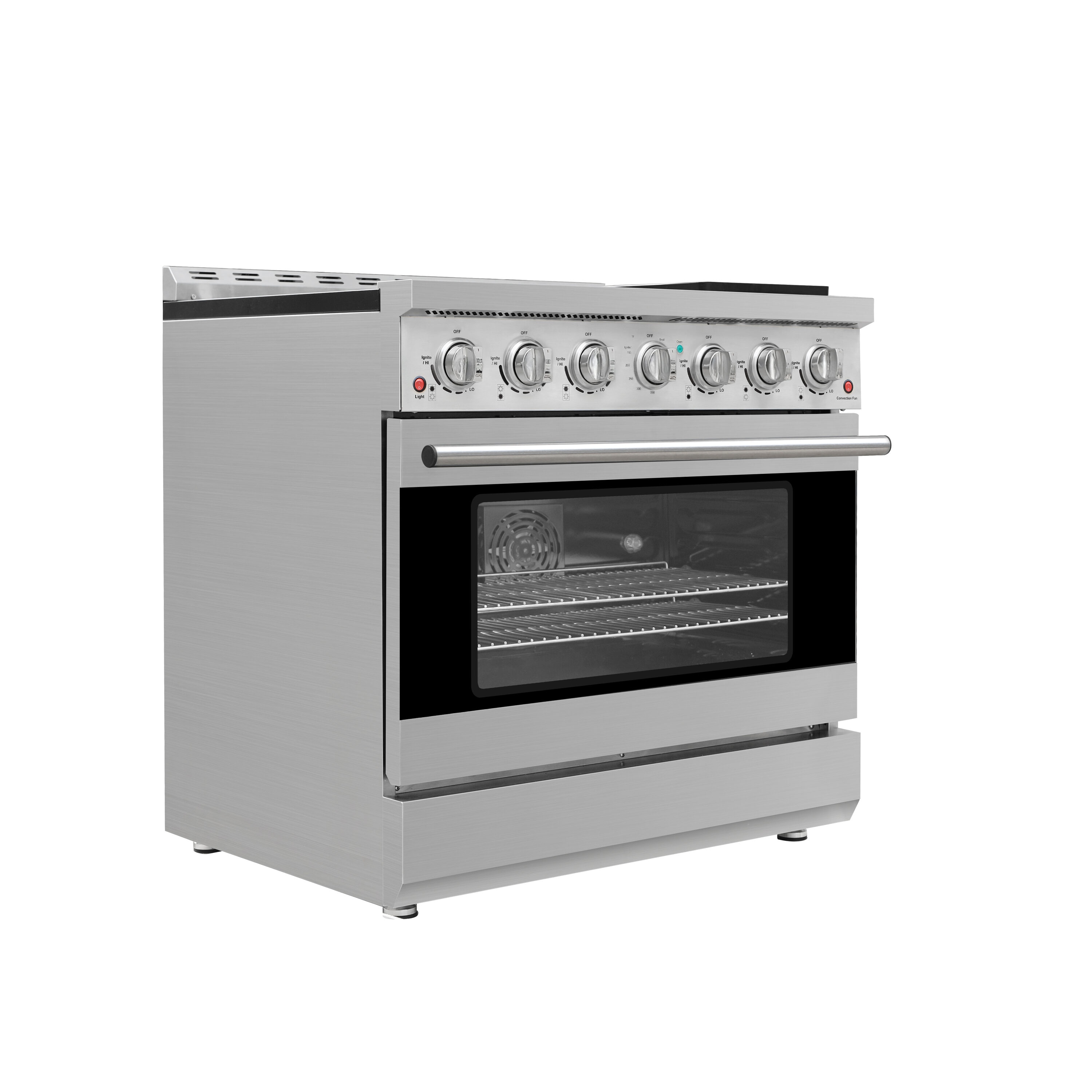 DURO 36-in 6 burners 5.5-cu ft Convection Oven Freestanding Natural Gas Range ( Stainless Steel )