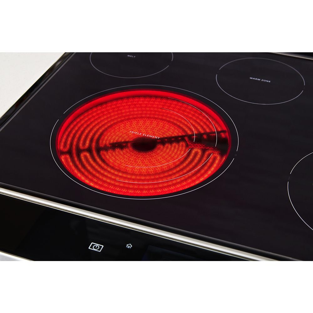 Whirlpool 30-in Glass Top 5 burners 6.4-cu ft Air Fry Slide-In Electric Range ( Black )