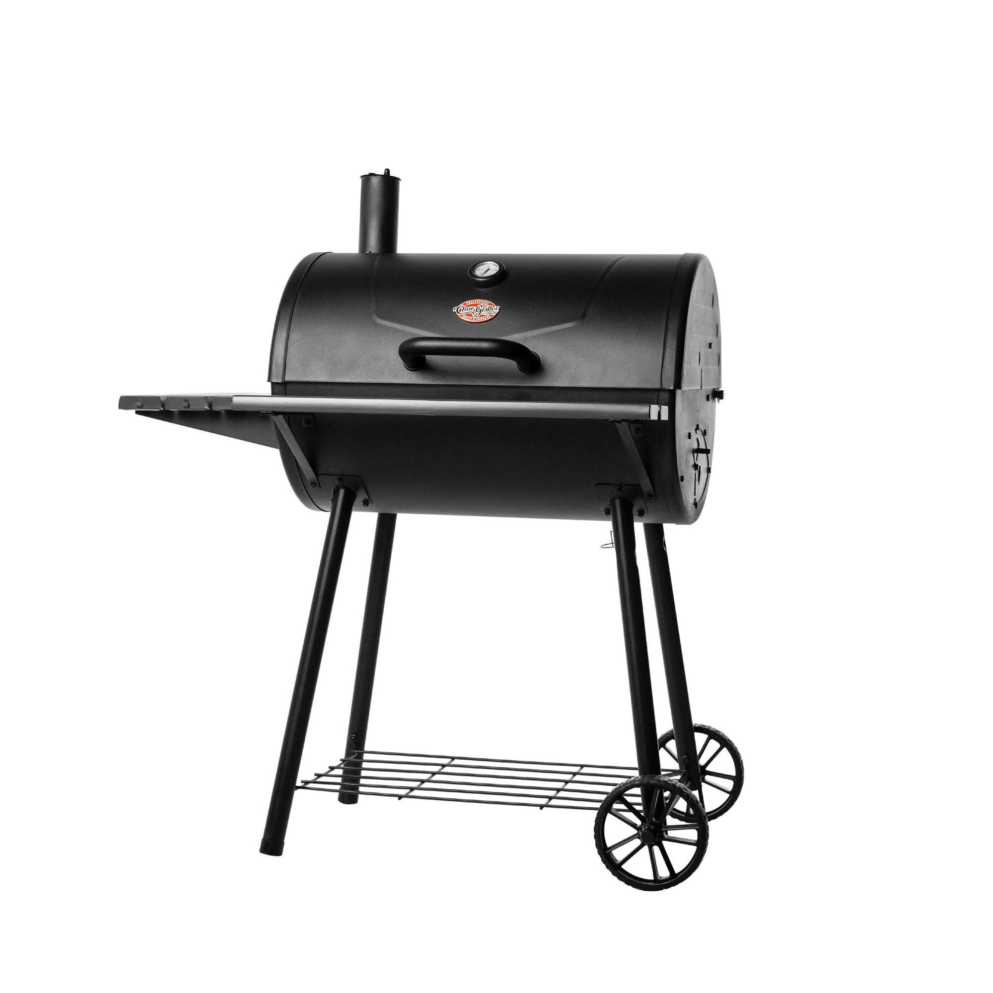 Char-Griller Super Pro Charcoal Grill 30-in W Black Barrel Charcoal Grill