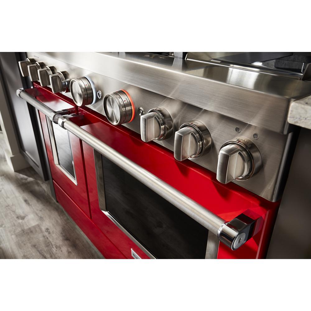 KitchenAid 48-in 4.1-cu ft / 2.2-cu ft Convection Oven Freestanding Double Oven Dual Fuel Range ( Passion Red )