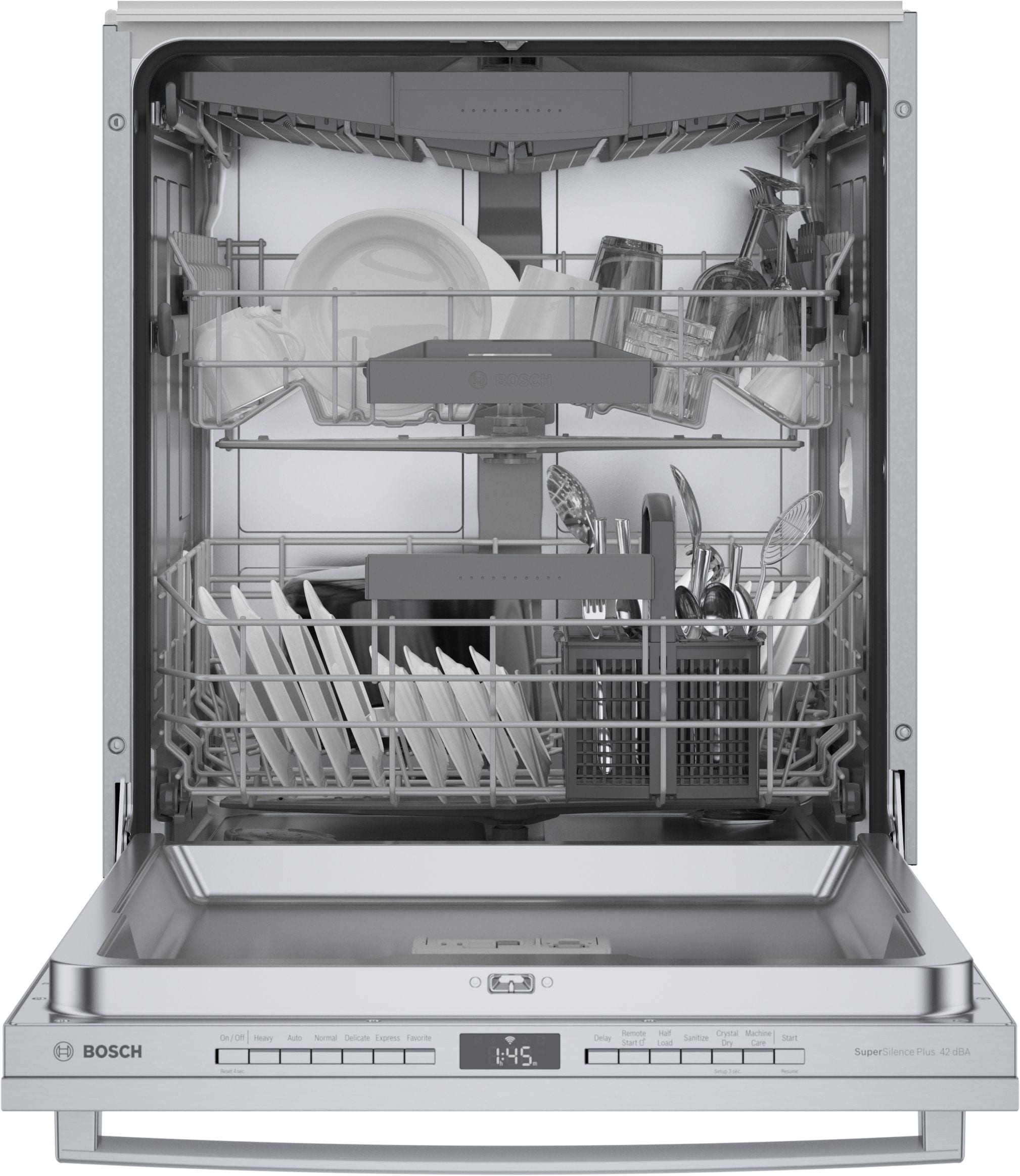 Bosch Top Control 24 in Smart Built In Dishwasher With Third Rack Stainless Steel 42 dBA