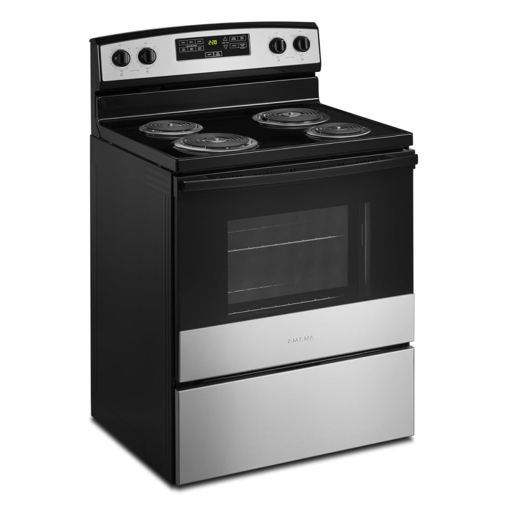 Amana 30-in 4 burners 4.8-cu ft Freestanding Electric Range ( Stainless Steel )