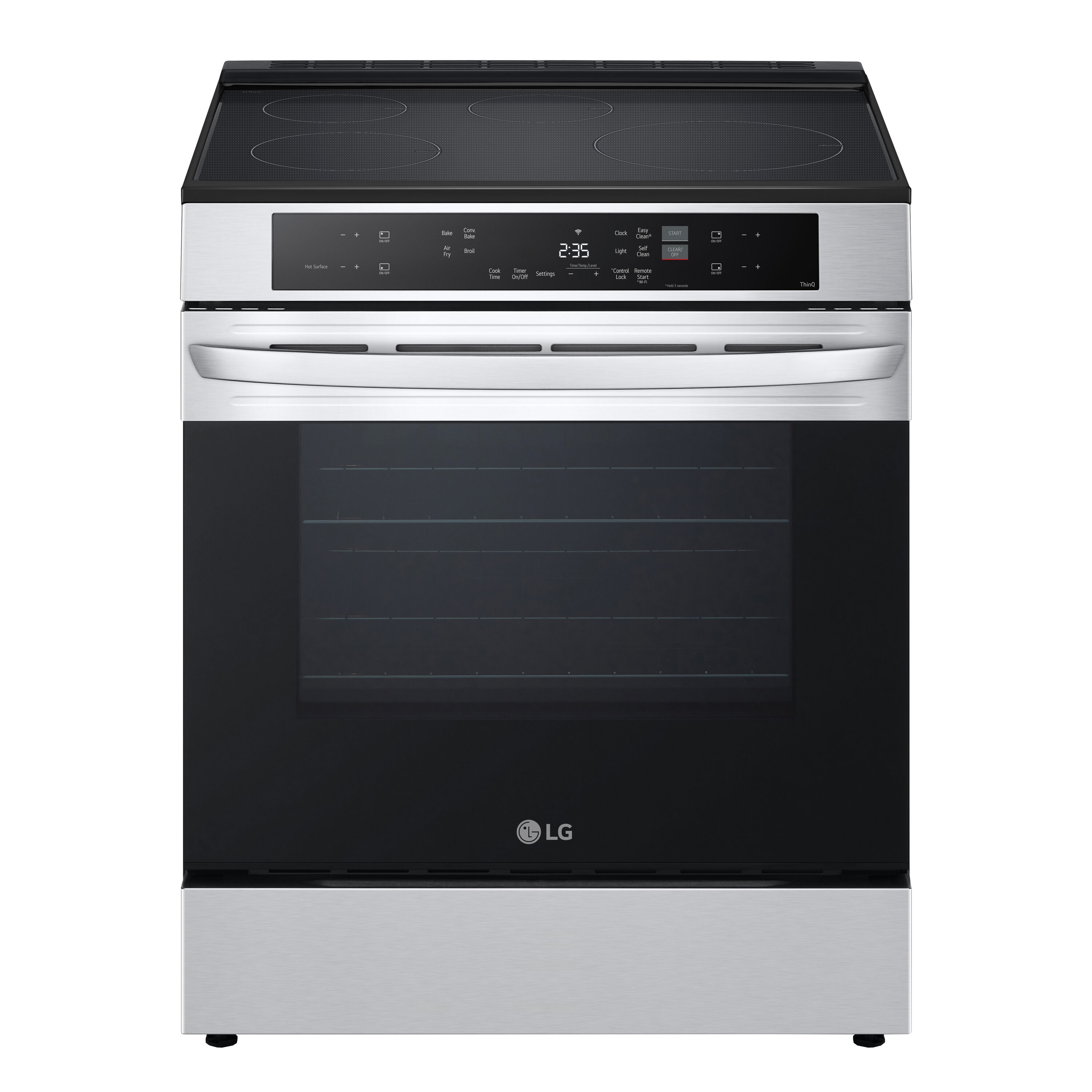 LG 30-in 4 Burners 6.3-cu ft Air Fry Convection Oven Slide-in Single Induction Range (Printproof Stainless Steel)