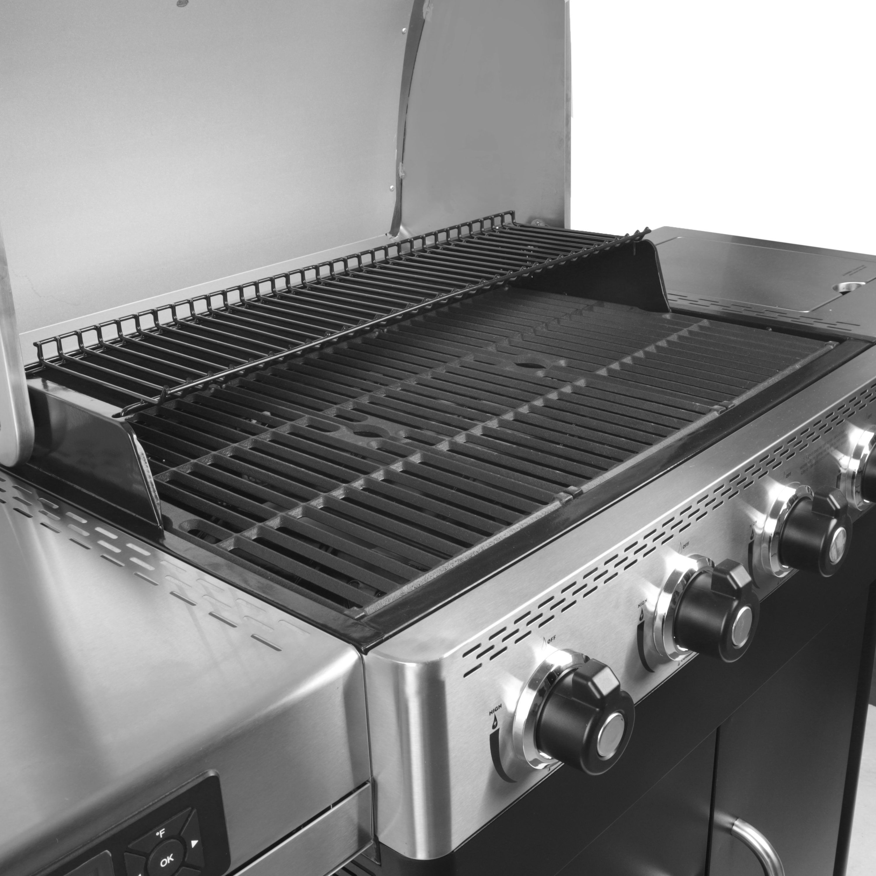 Master Forge Silver and Black/Stainless Steel and Powder Coated 4 -Burner Liquid Propane Gas Grill 1 -Side Burner